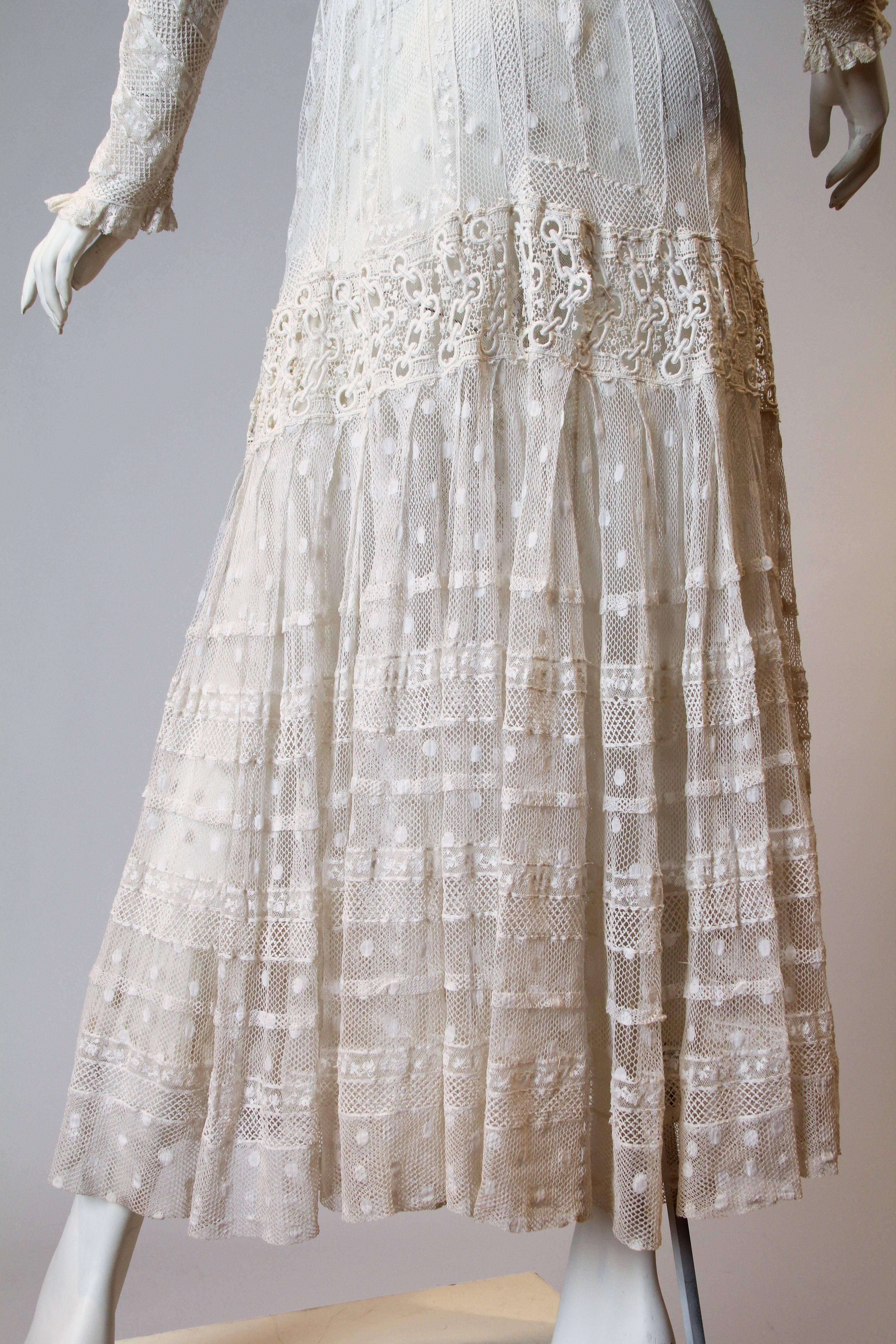 Women's Late Victorian Lace Tea Dress