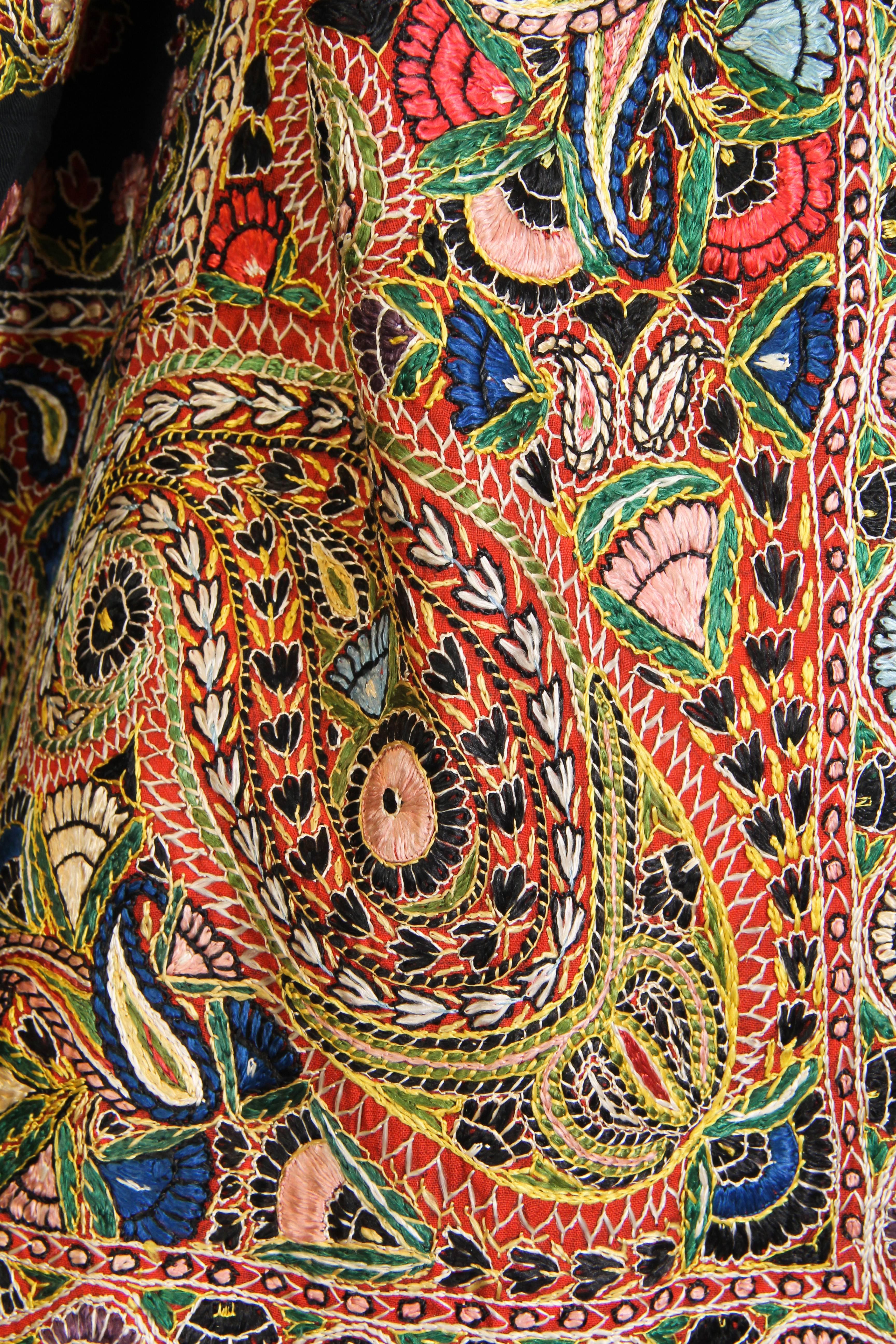 Antique Hand Embroidered  Paisley Cloak 4