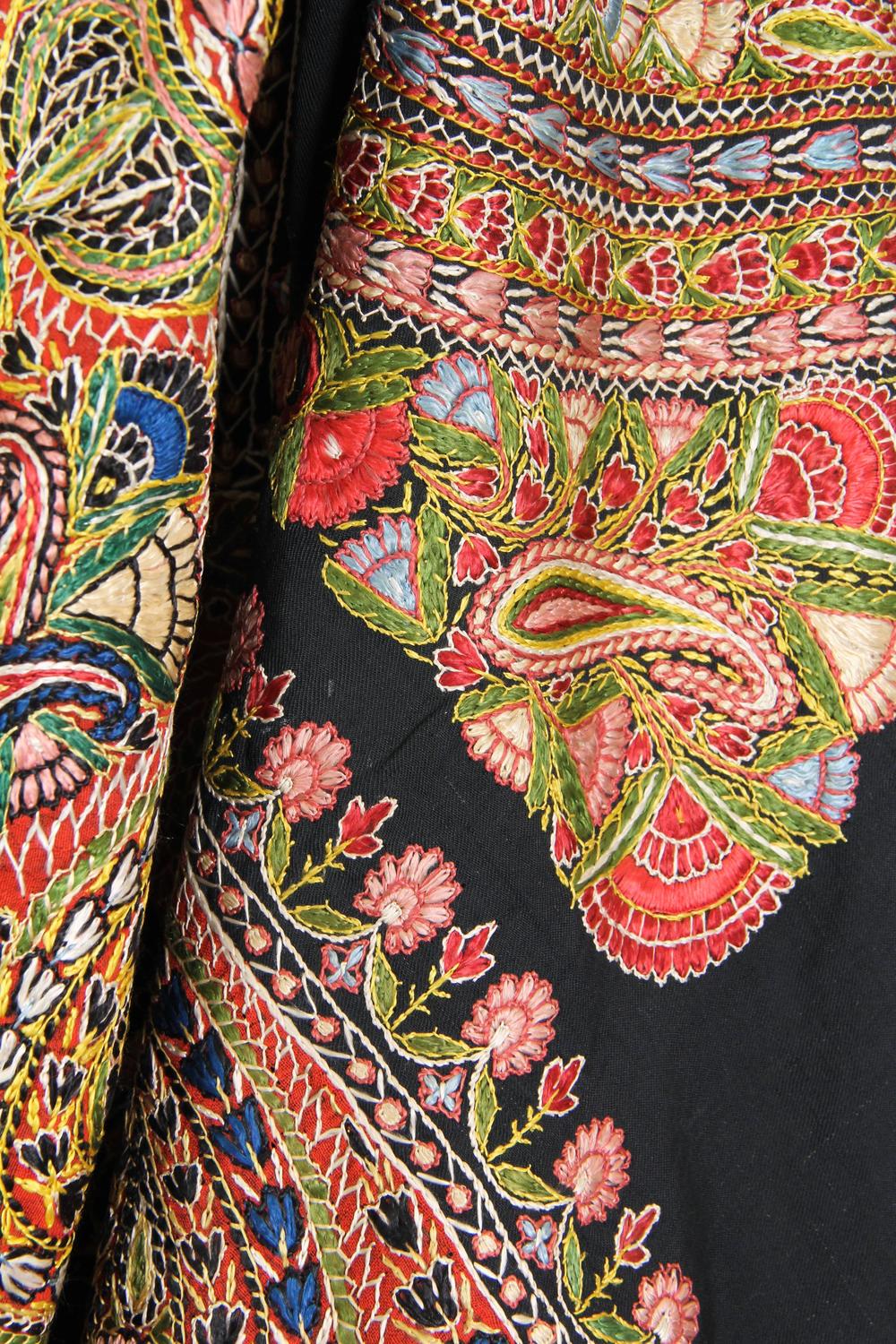 Antique Hand Embroidered Paisley Cloak at 1stdibs