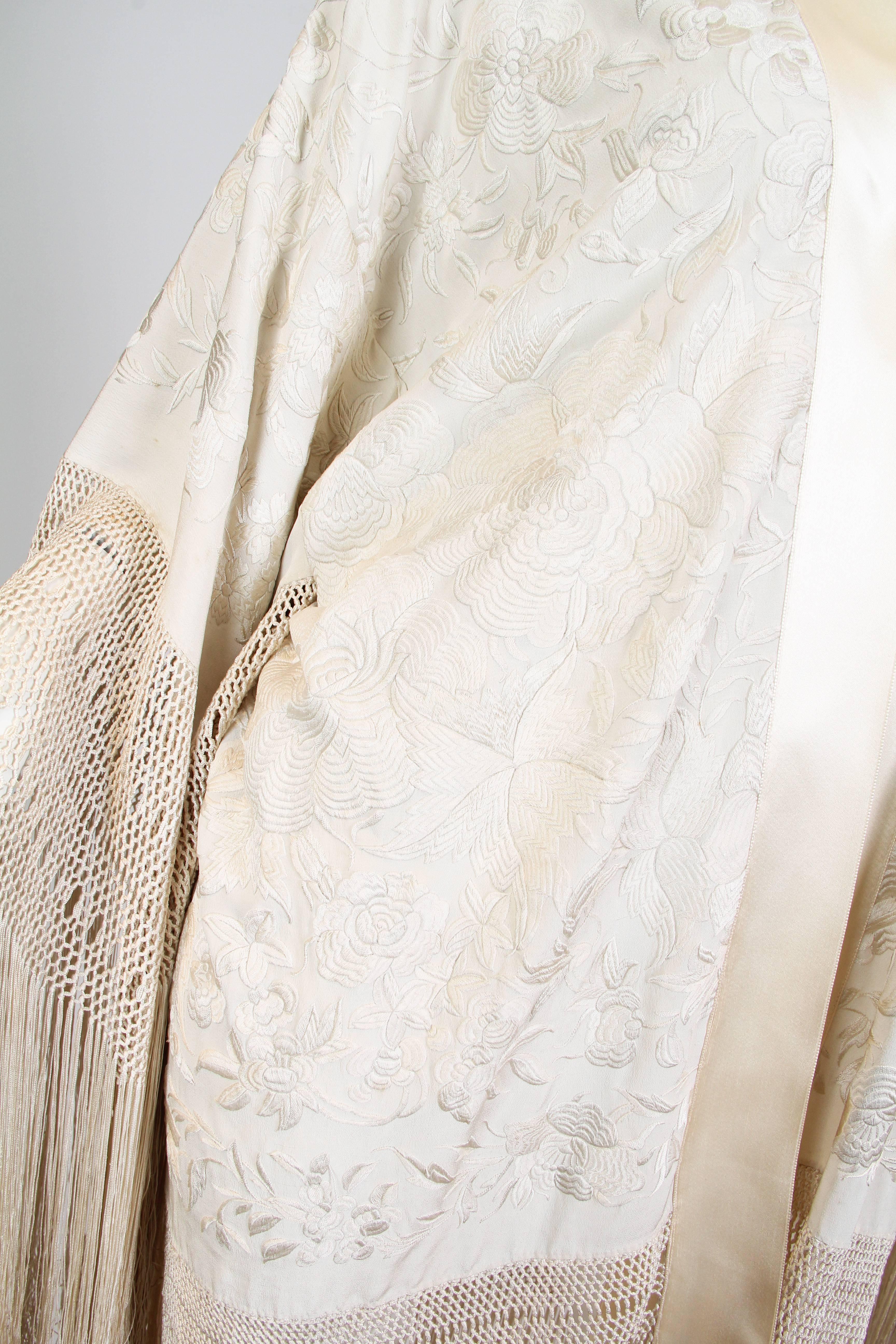 Beige Early 1920s Piano Shawl
