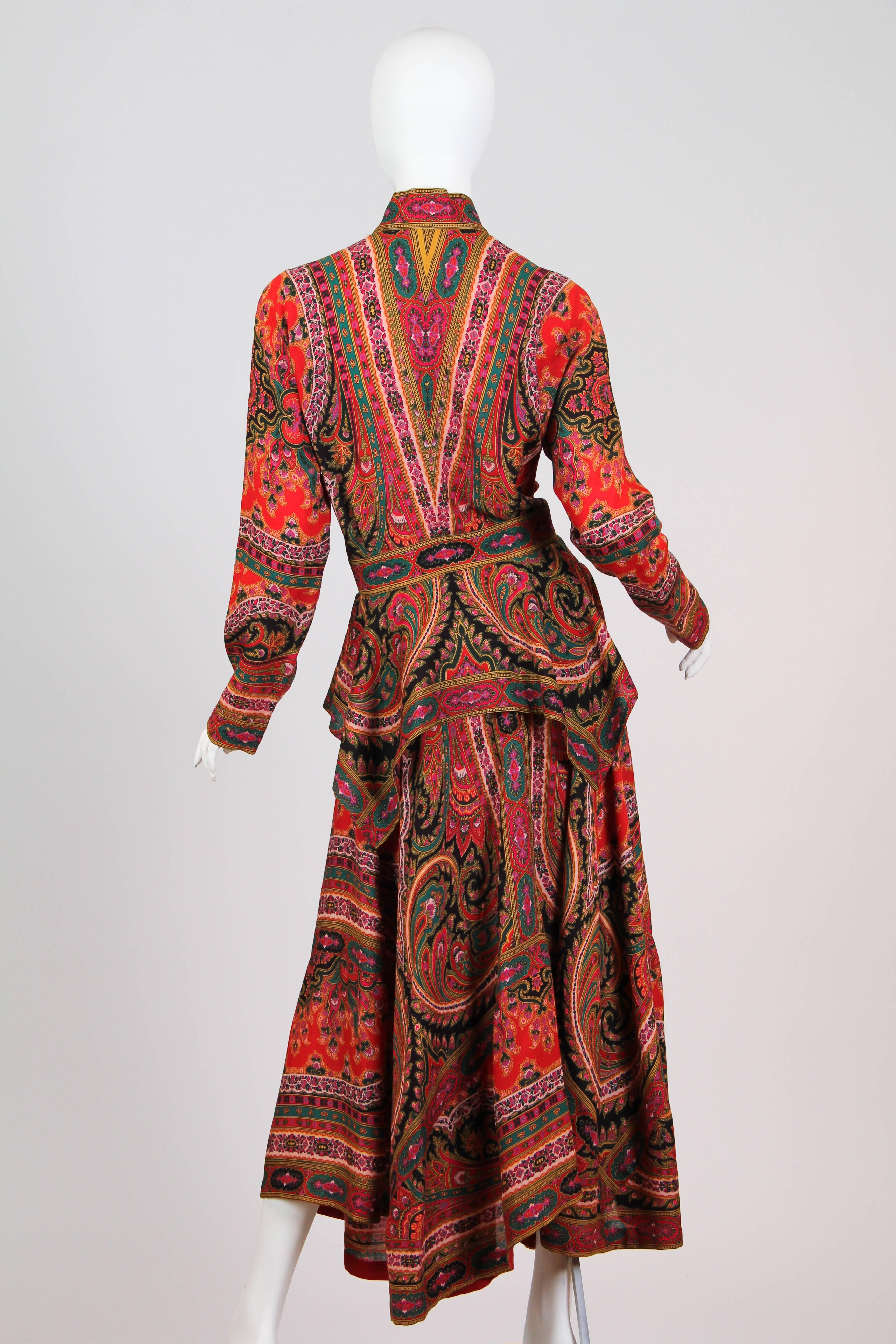 Kenzo Paris Bohème Paisley Ensemble im Zustand „Hervorragend“ in New York, NY