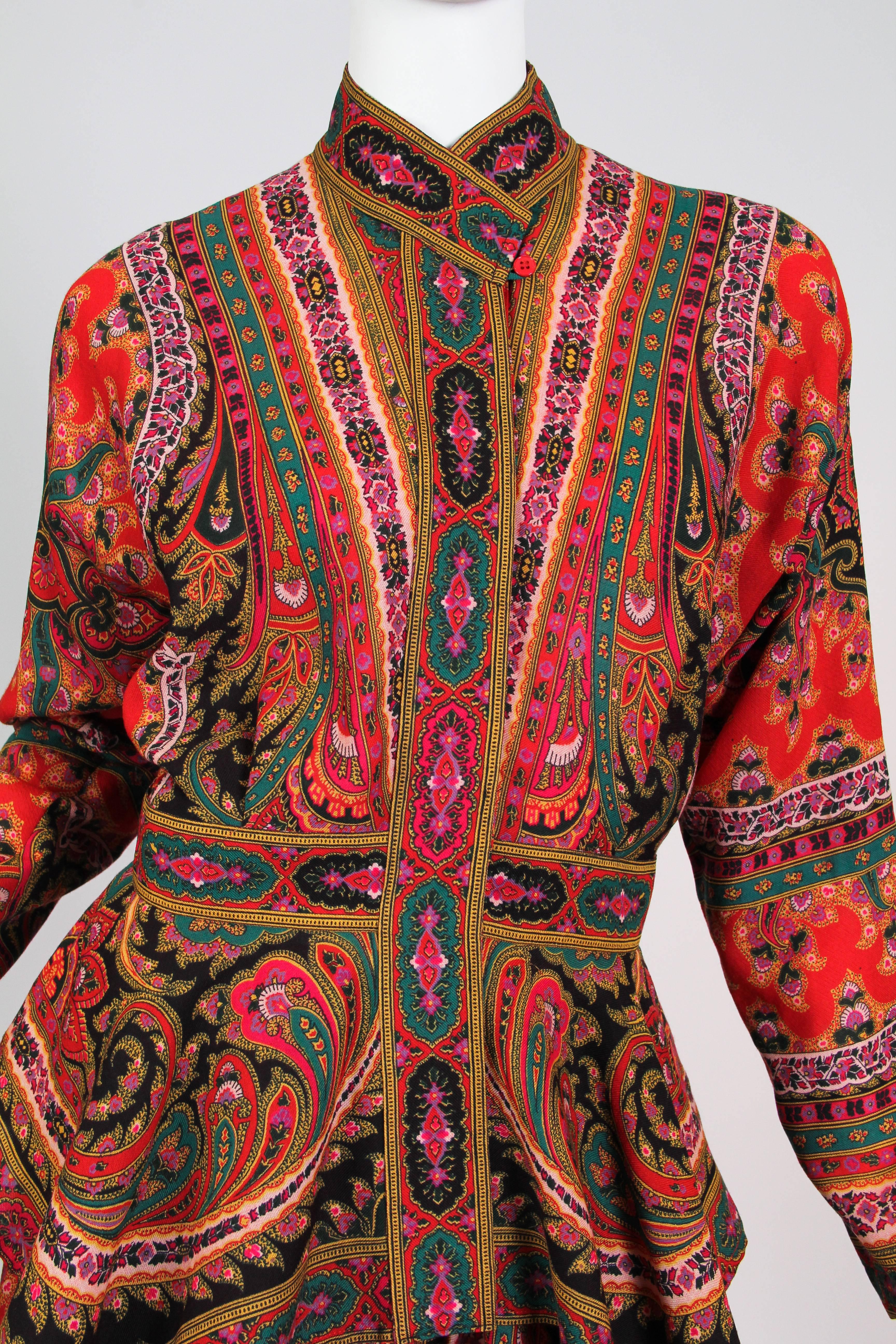 Kenzo Paris Bohemian Paisley Ensemble In Excellent Condition In New York, NY