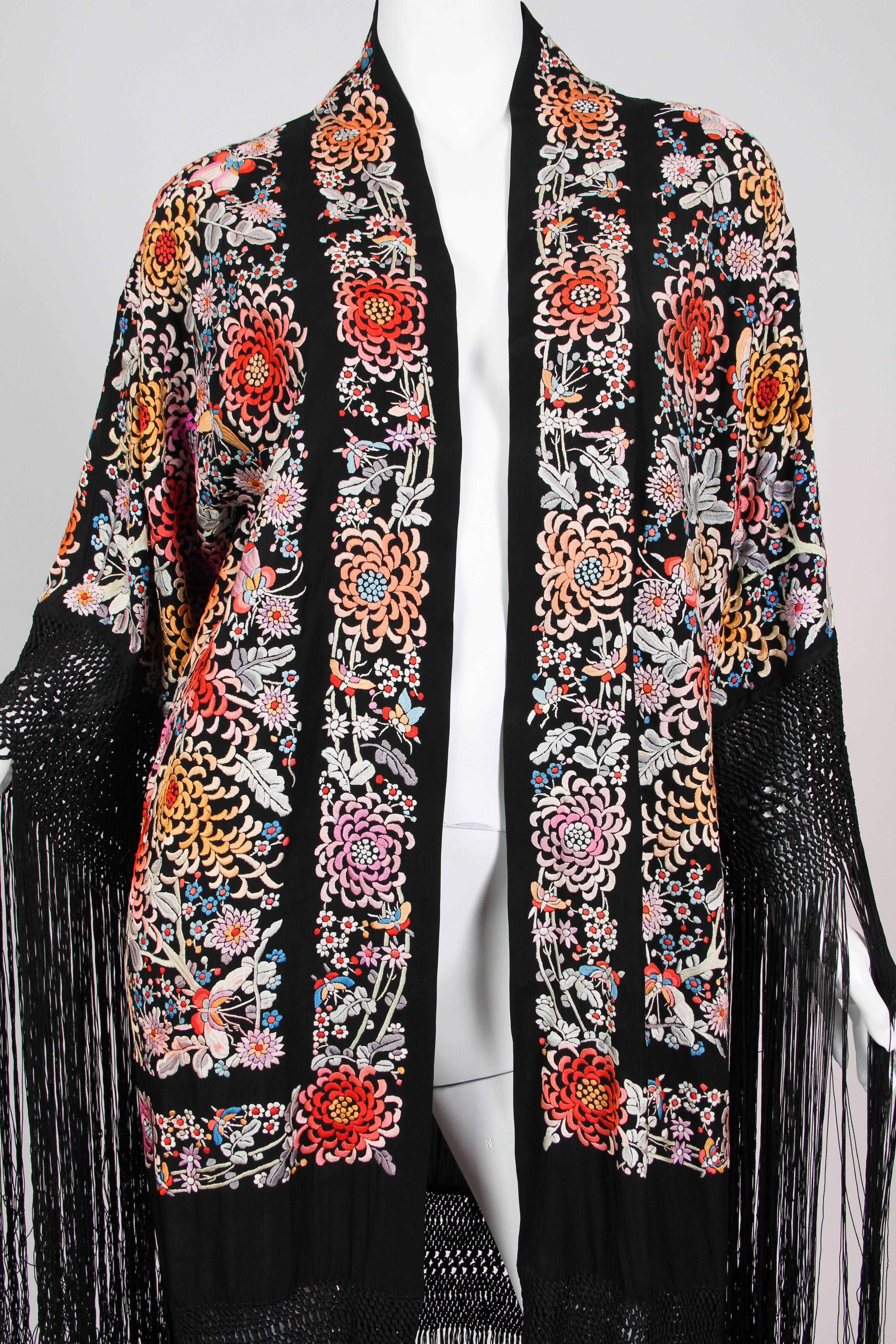 Black 1920s Piano Shawl Kimono