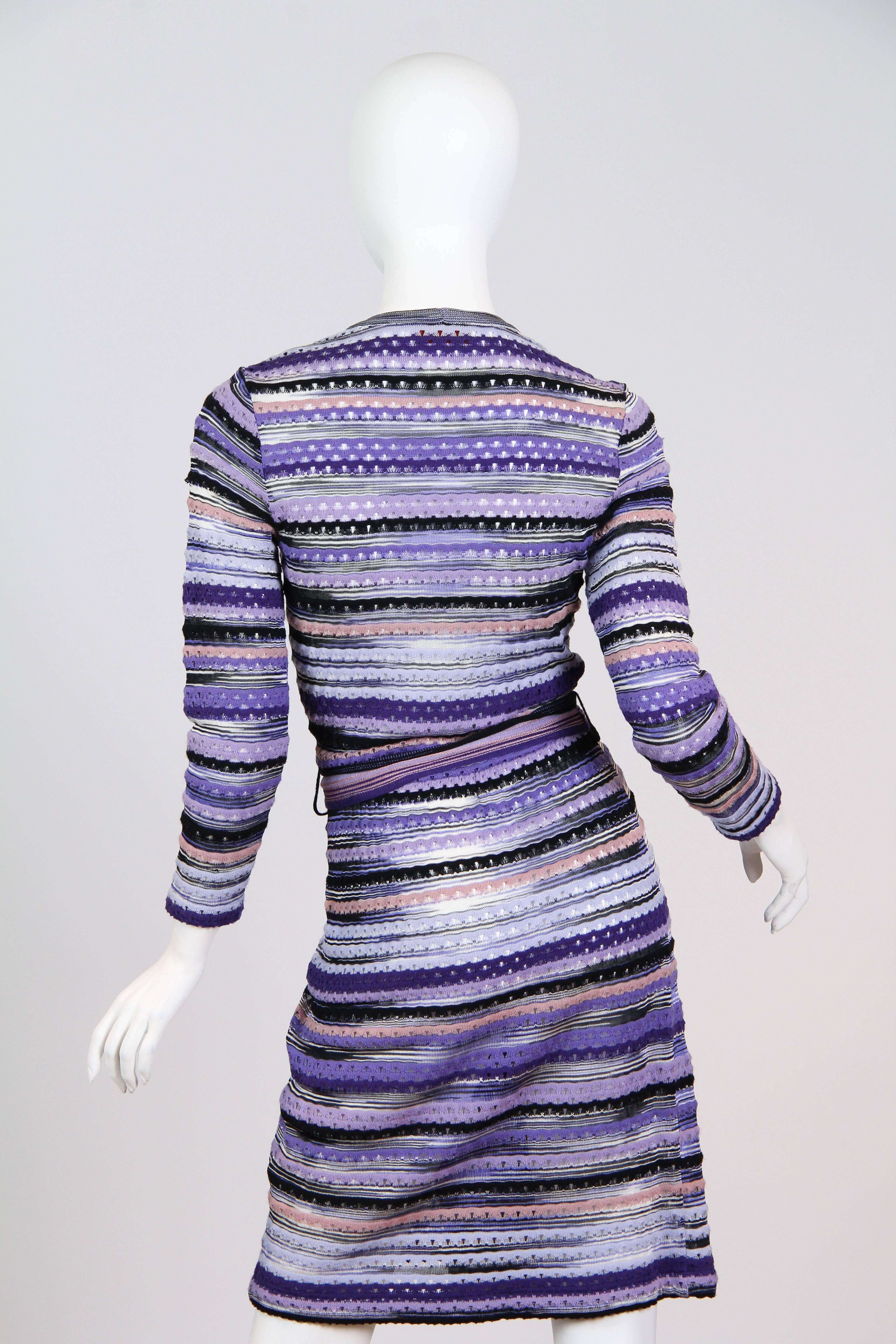 Gray Missoni Knit Wrap Dress