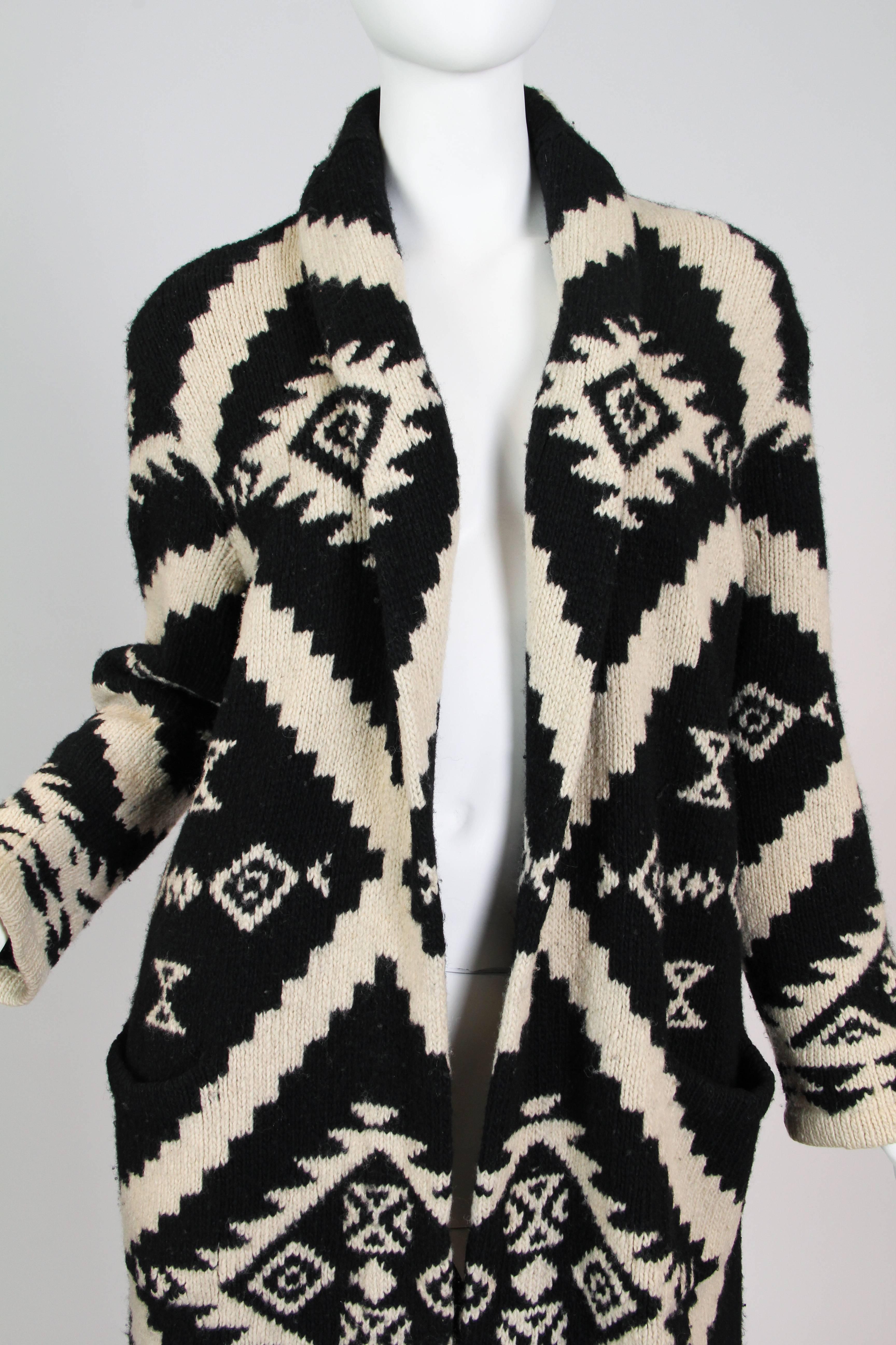 Black Ralph Lauren Native American inspired Sweater