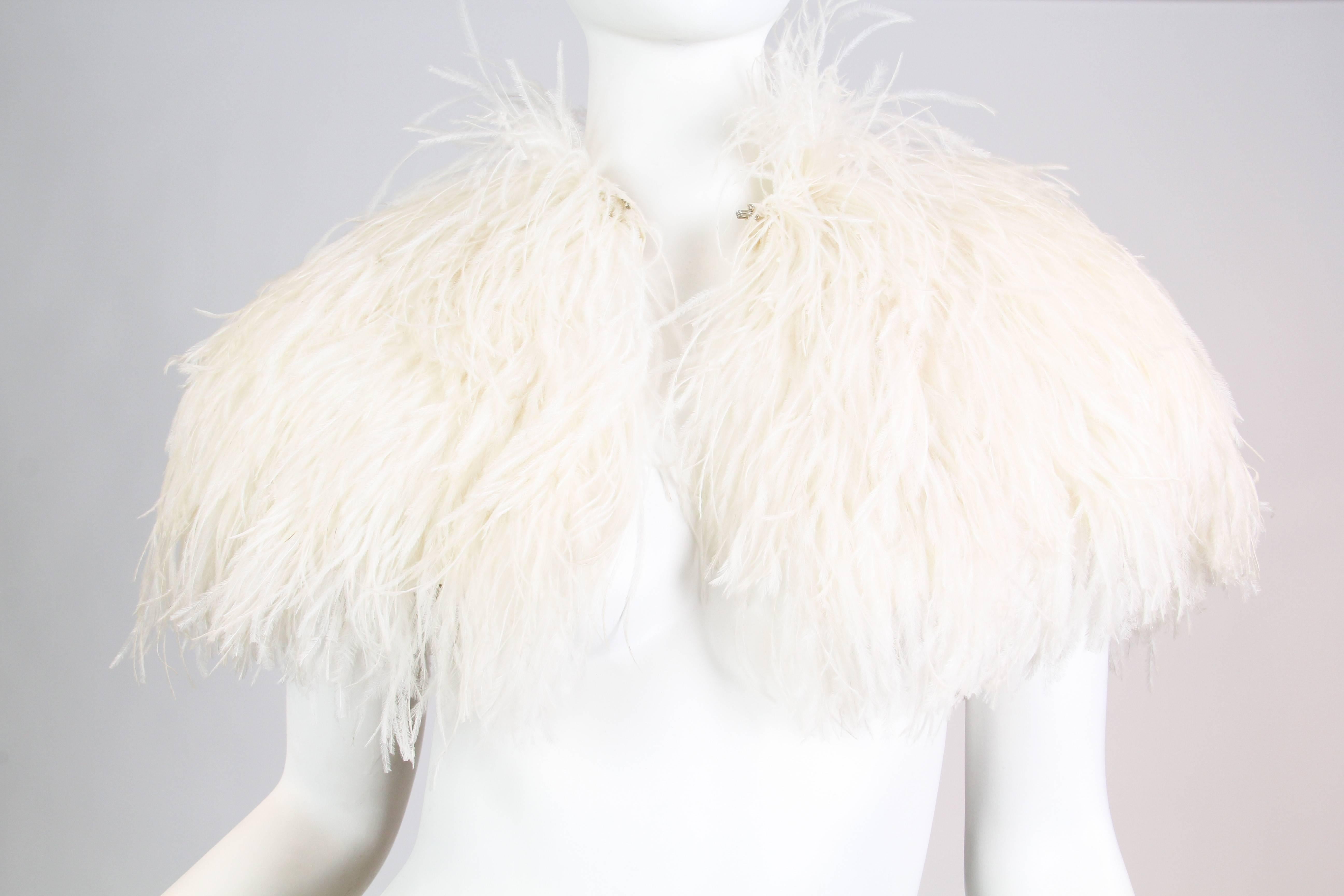 1950s Ostrich Feather Capelet In Good Condition In New York, NY