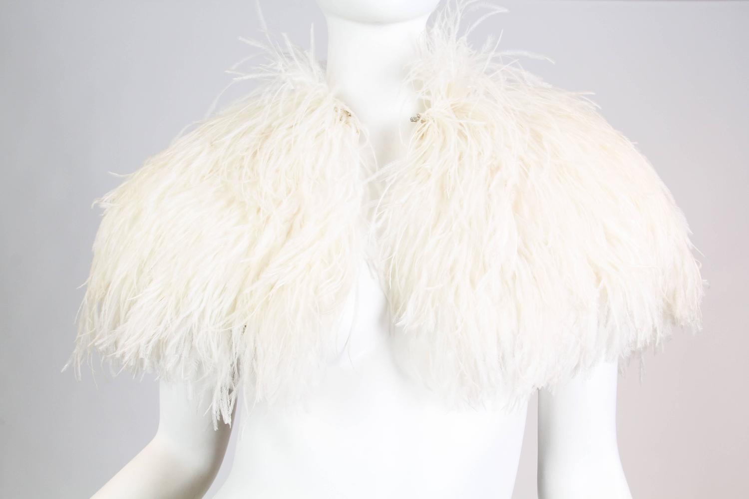 1950s Ostrich Feather Capelet at 1stdibs