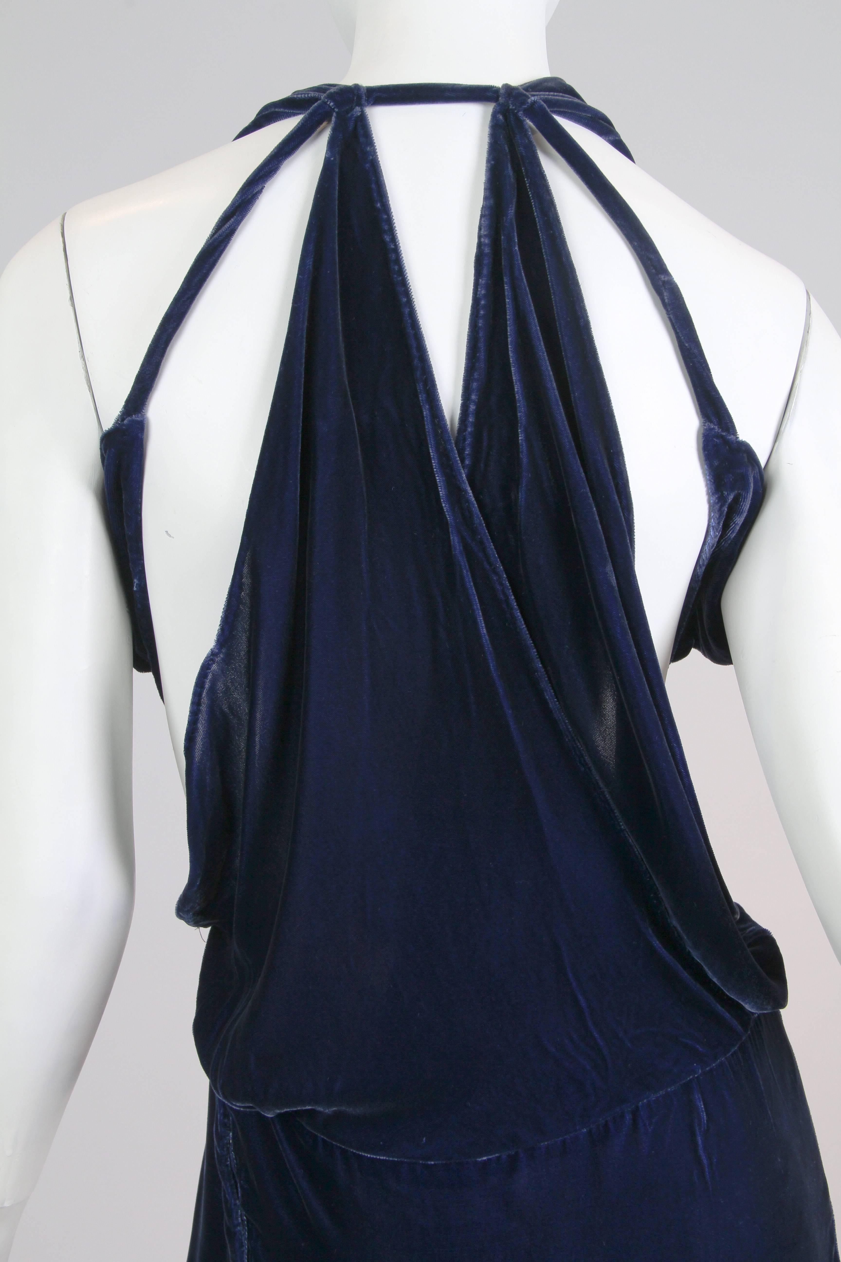 Remarkable Backless 1930s Bias Velvet Gown 2