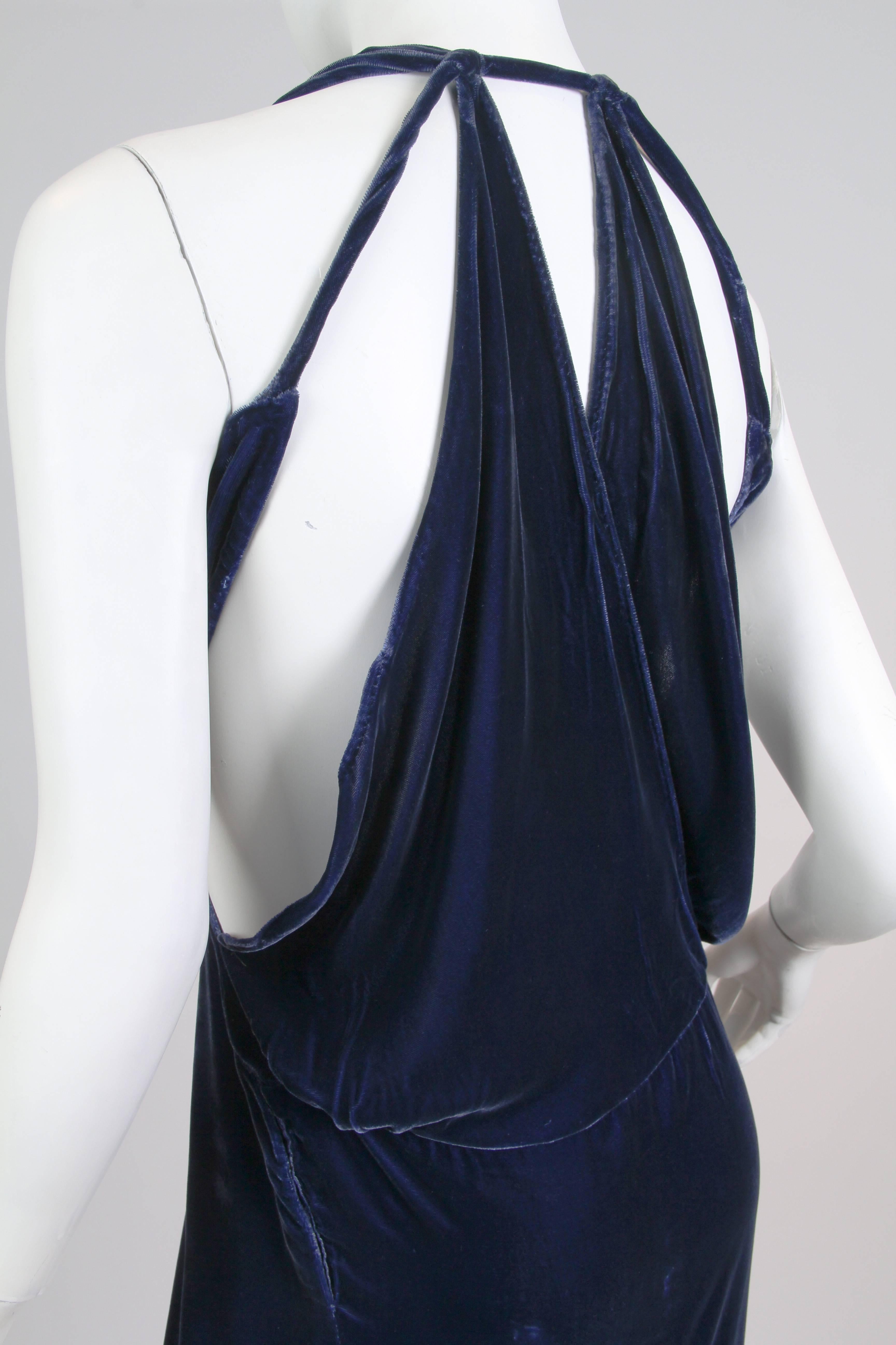 Remarkable Backless 1930s Bias Velvet Gown 3