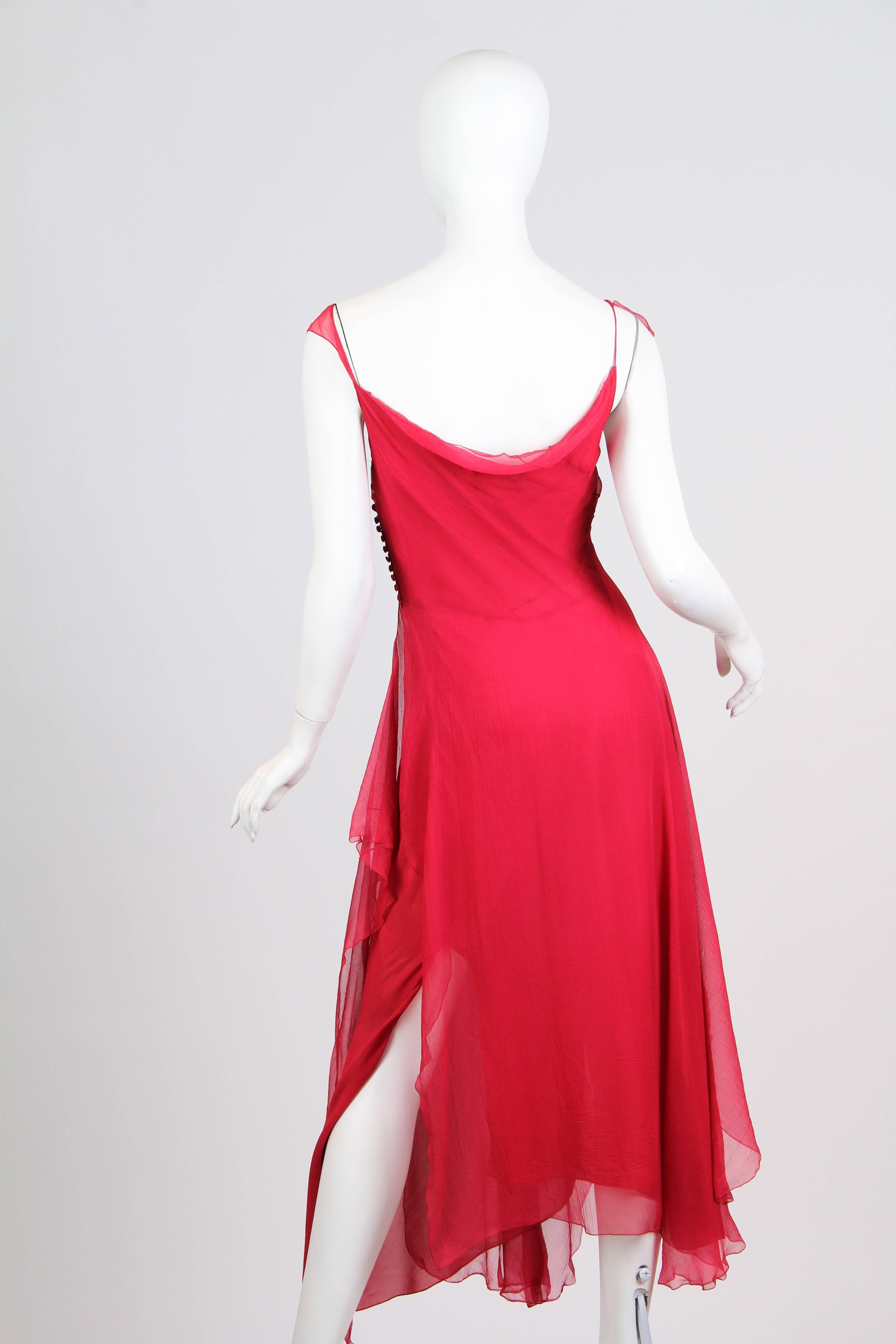 John Galliano Chiffon Dress In Excellent Condition In New York, NY