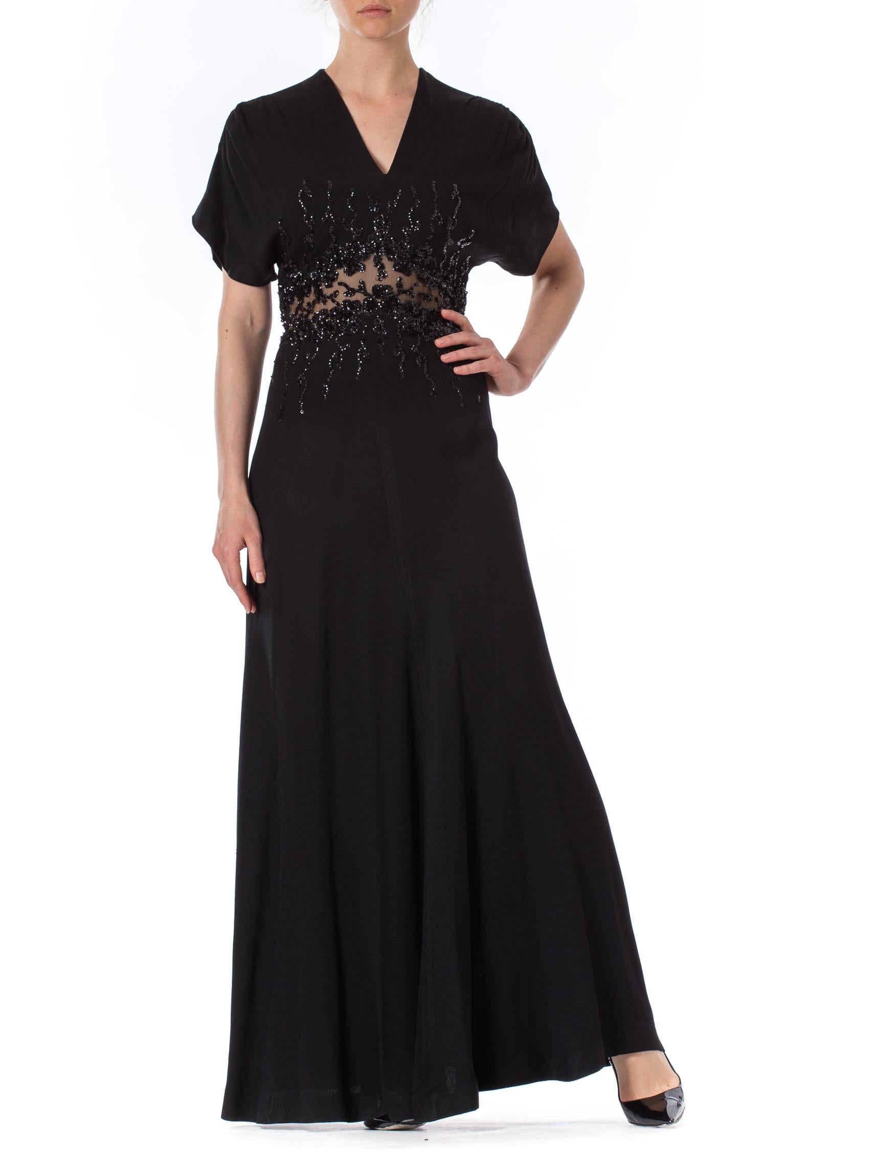 Black Sequined Jean Carol 1930s Gown