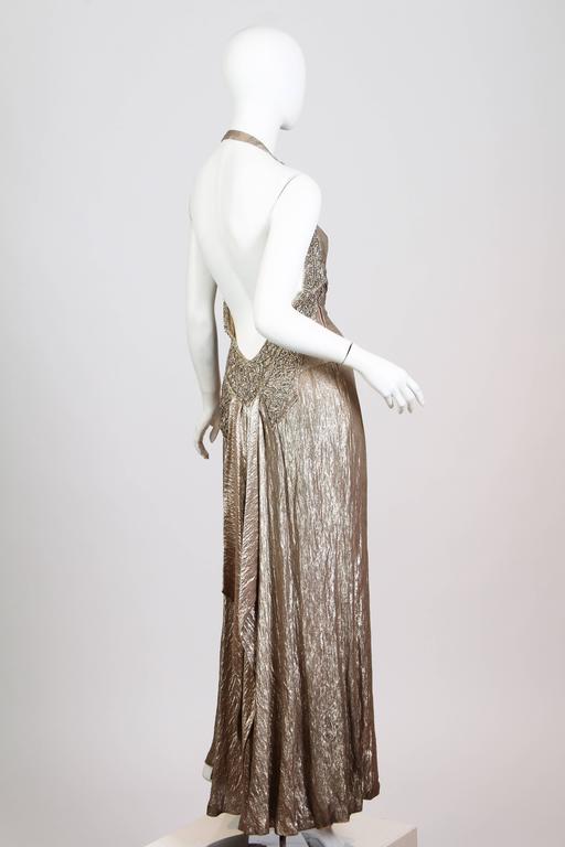 Spectacular Backless 1930s Silver Lam Gown at 1stDibs | 1930s backless  dress, silver lame gown, 1930's backless dress