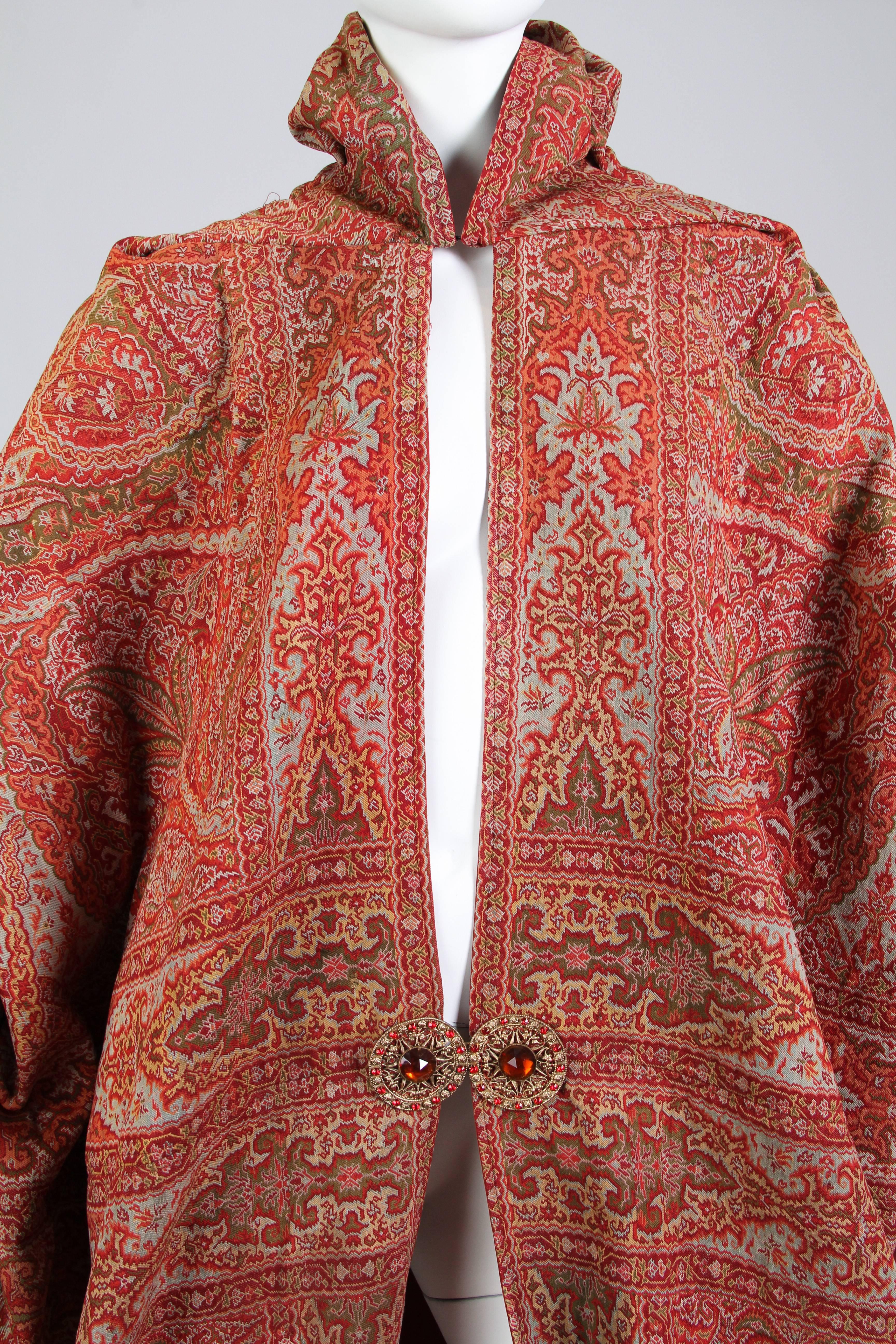 Brown Victorian Paisley Cocoon Coat