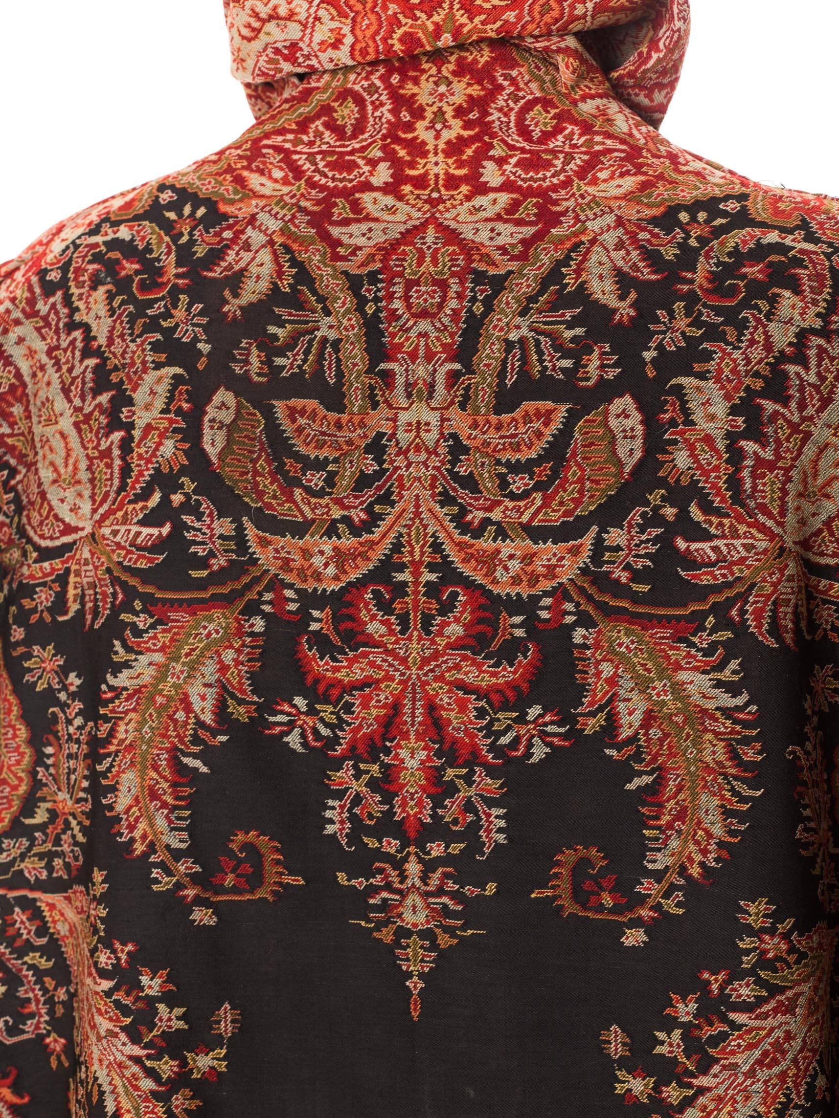 Victorian Paisley Cocoon Coat In Excellent Condition In New York, NY