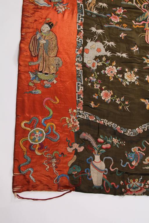 Antique Embroidered Chinese Wall Hanging at 1stDibs