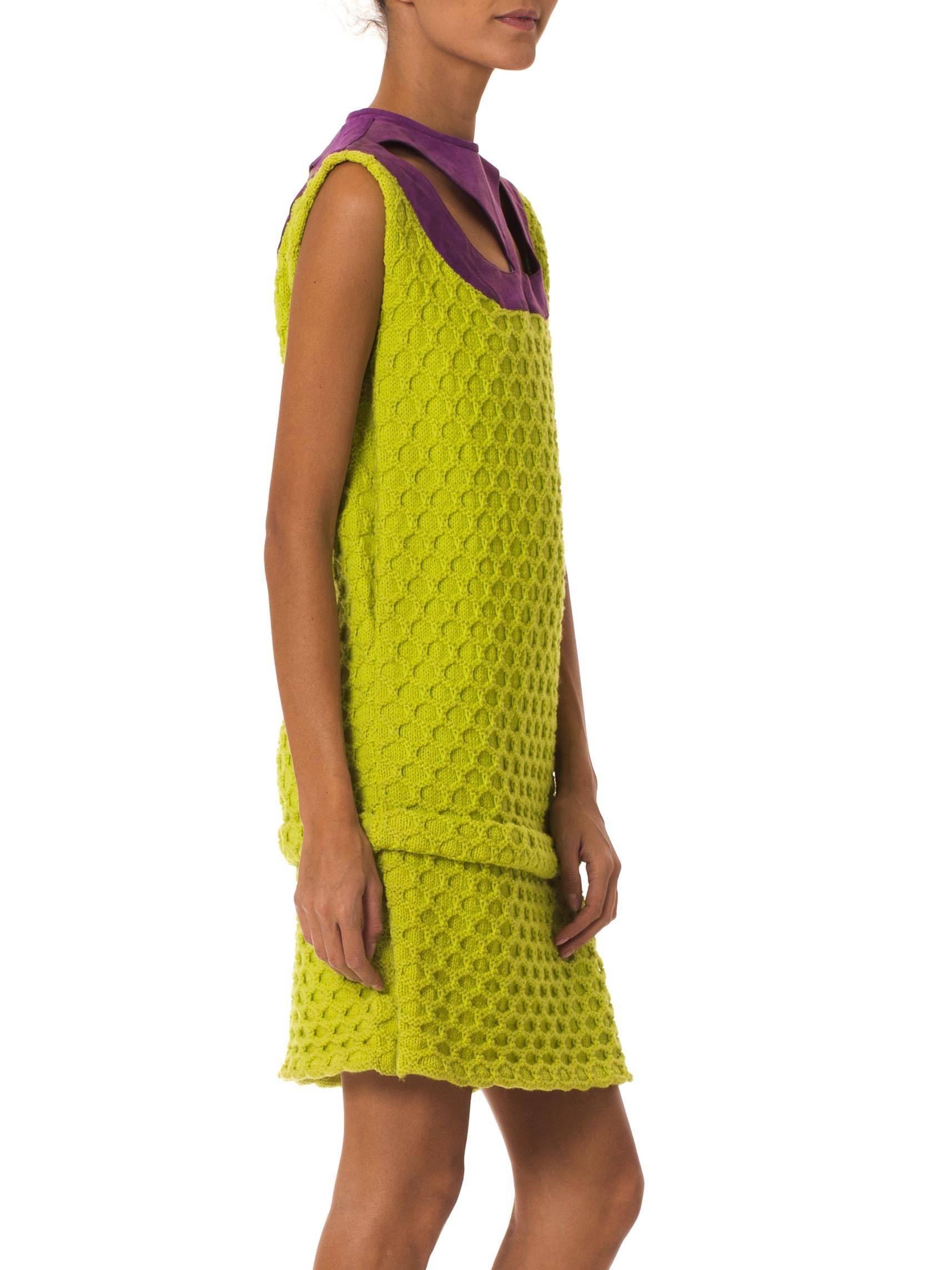lime green knit dress