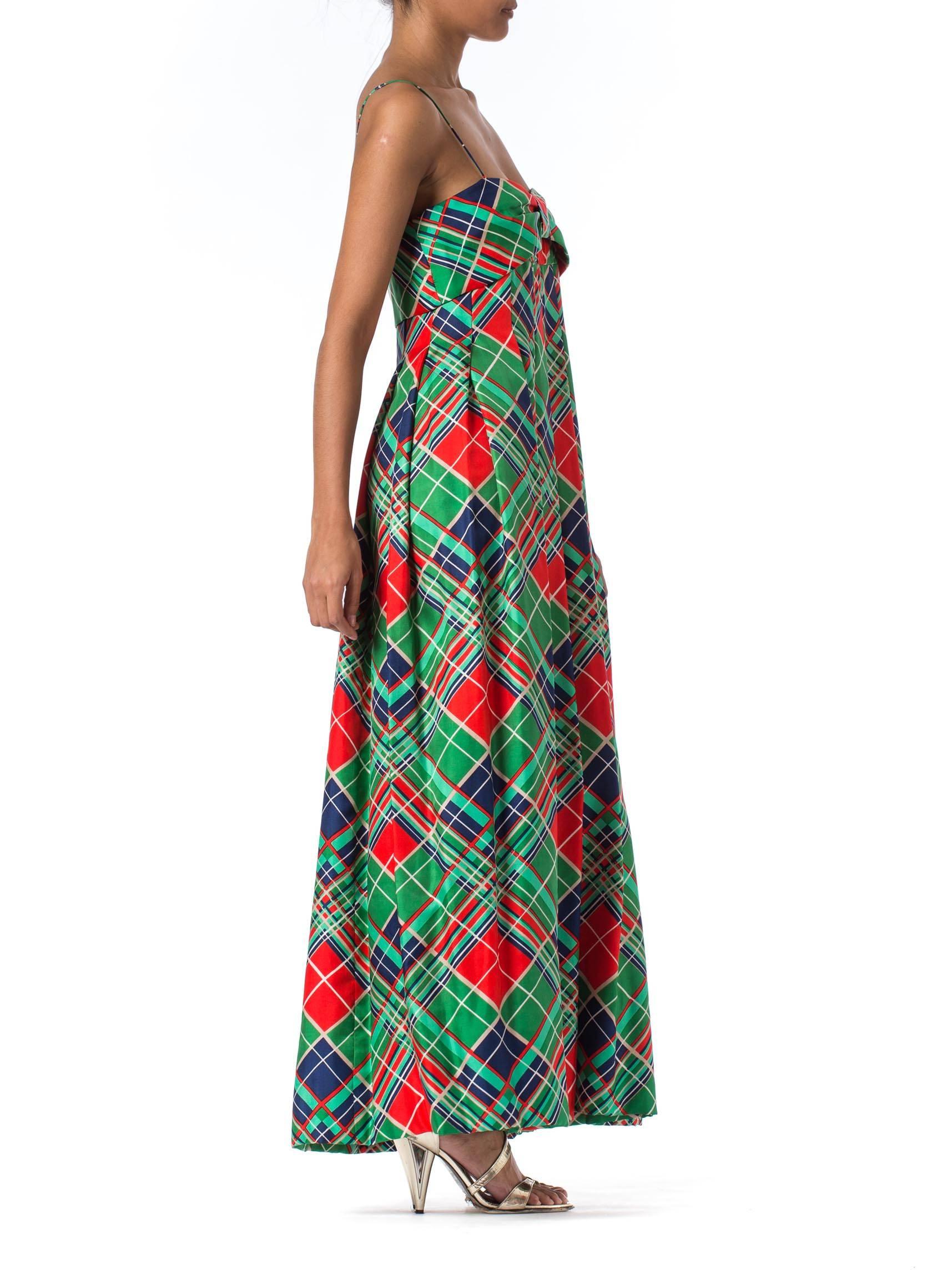 Women's 1970s Richilene Silk Plaid Dress