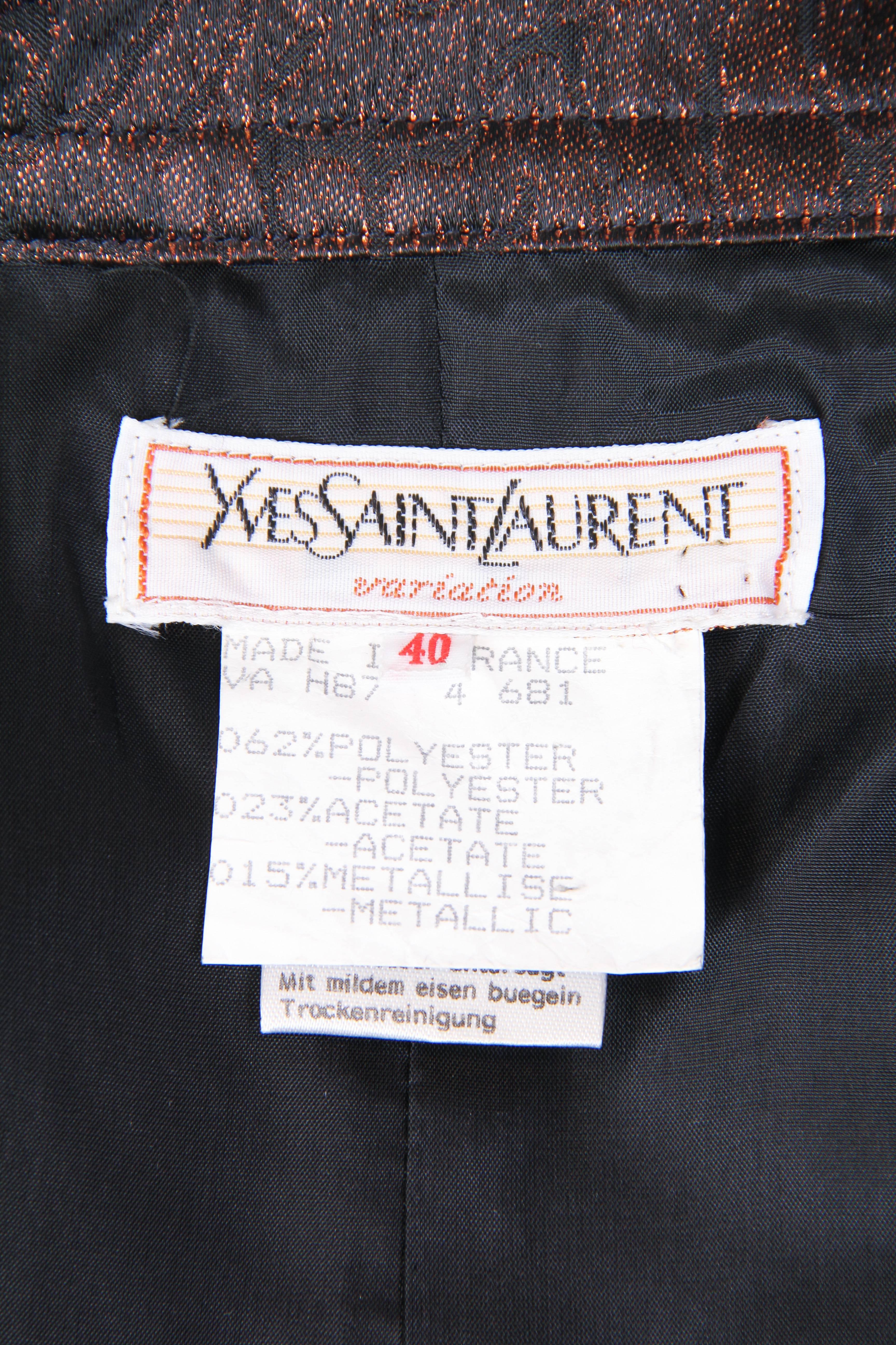 Yves Saint Laurent Lamé Skirt 2