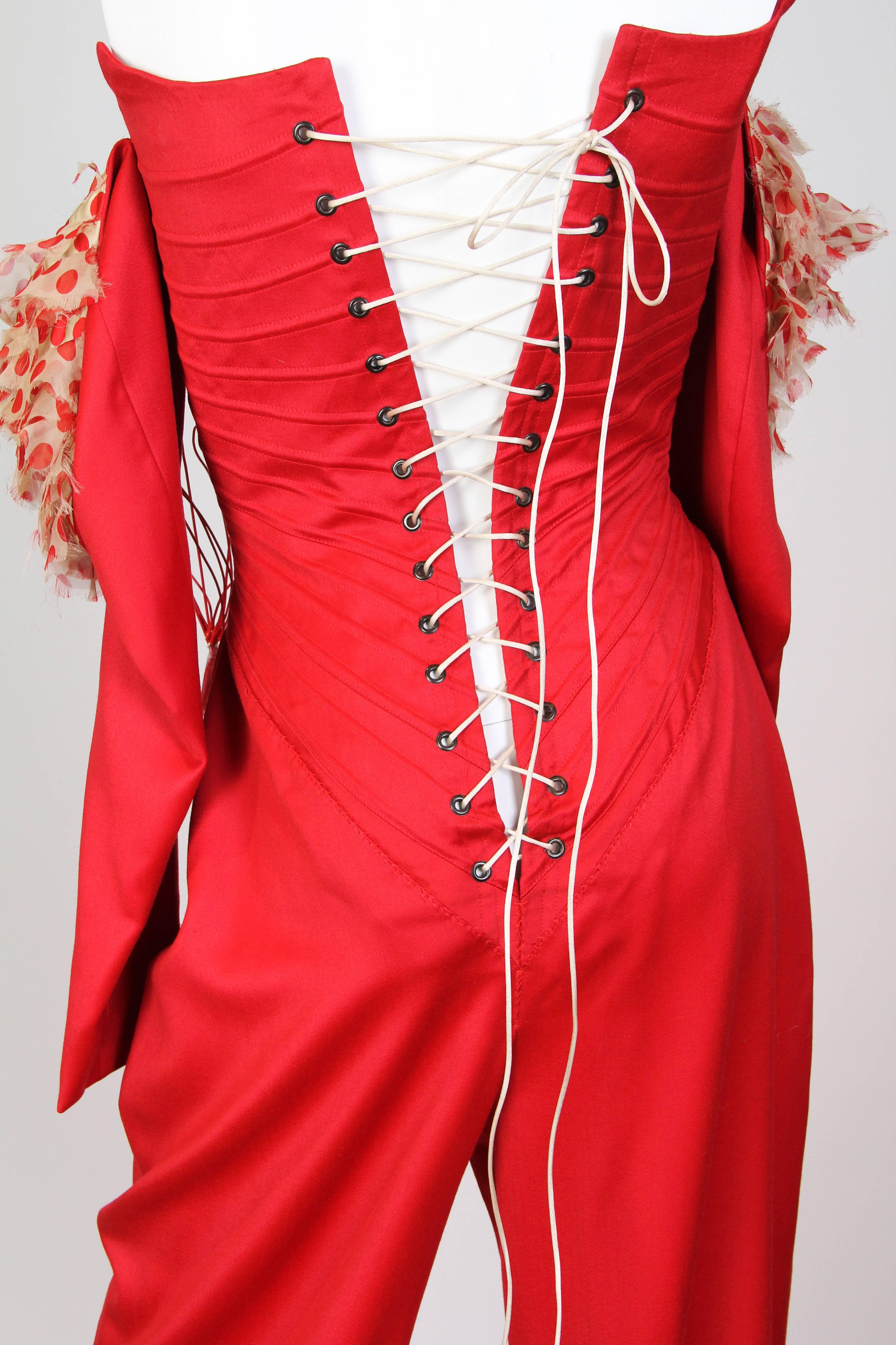 1990S ALEXANDER McQueen Stile Rosso Cotone Primavera 2002 