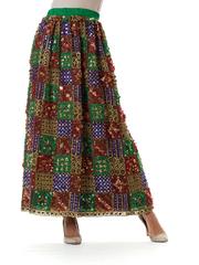 1960S MALCOLM STARR Jeweltone Silk Organza Fully Beaded And Embroidered Maxi Sk