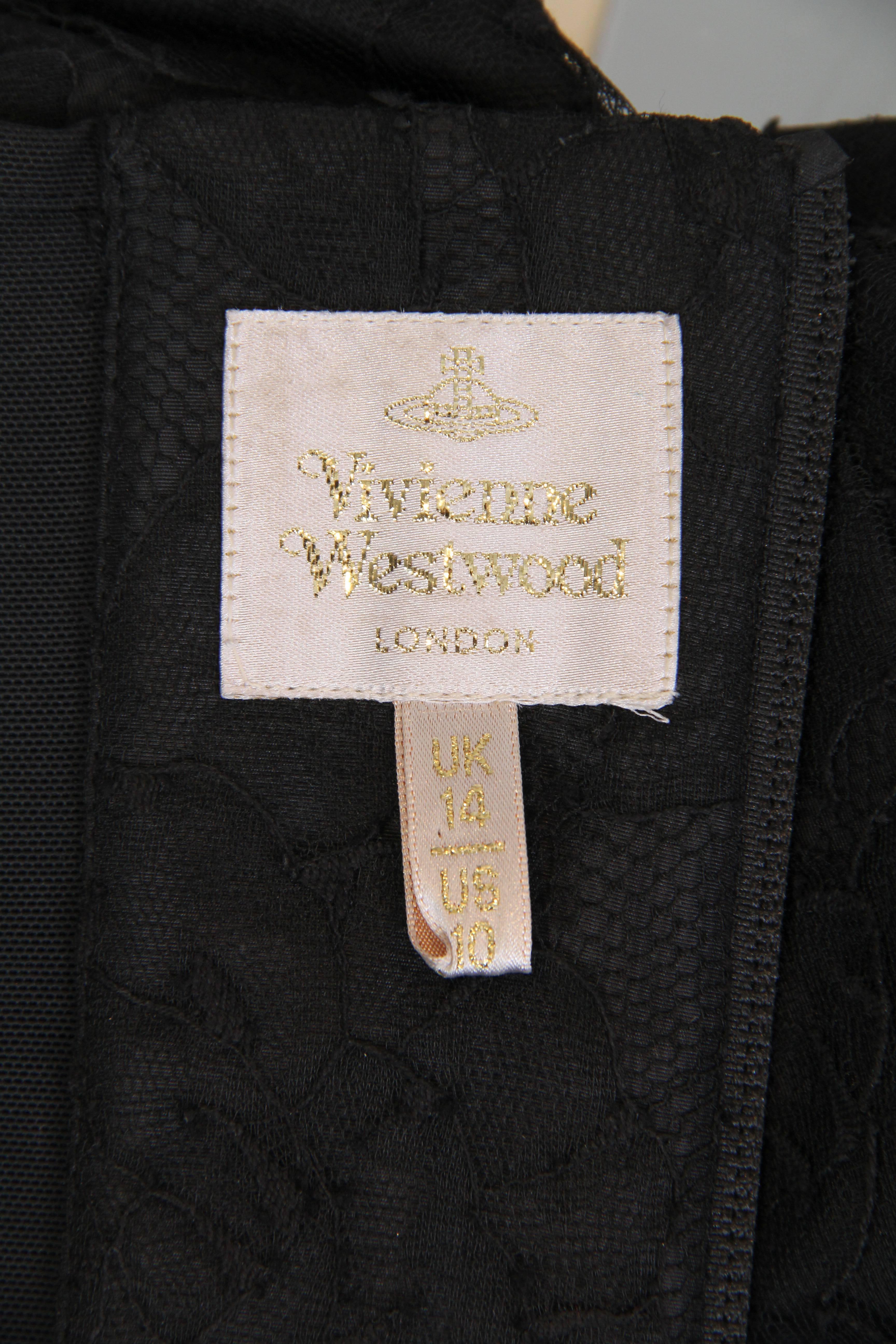 2000S VIVIENNE WESTWOOD Black Chantilly Lace Draped Strapless Gold Label Corset 3