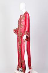 Metal Embroidered Chiffon Kaftan