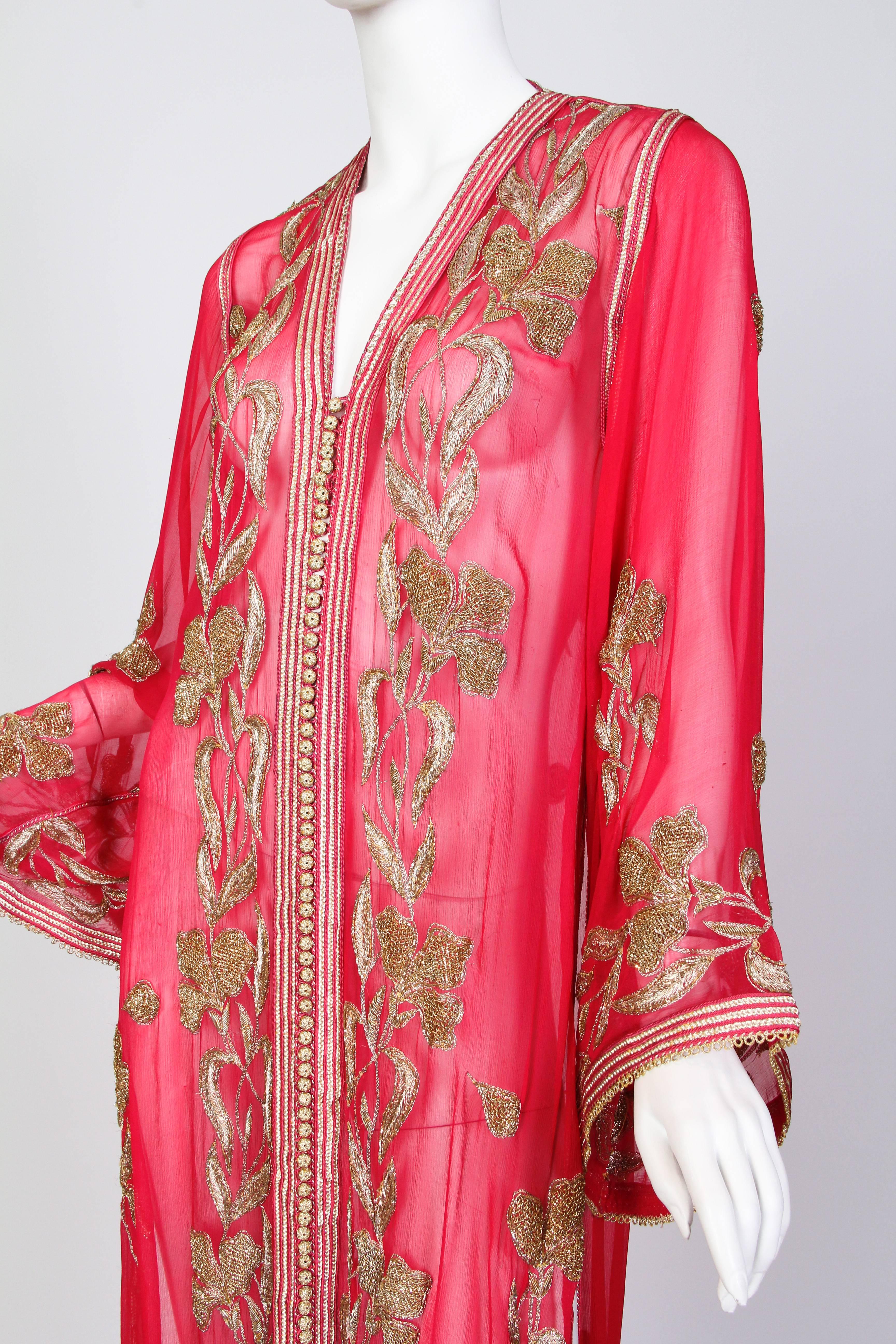 Women's Metal Embroidered Chiffon Kaftan
