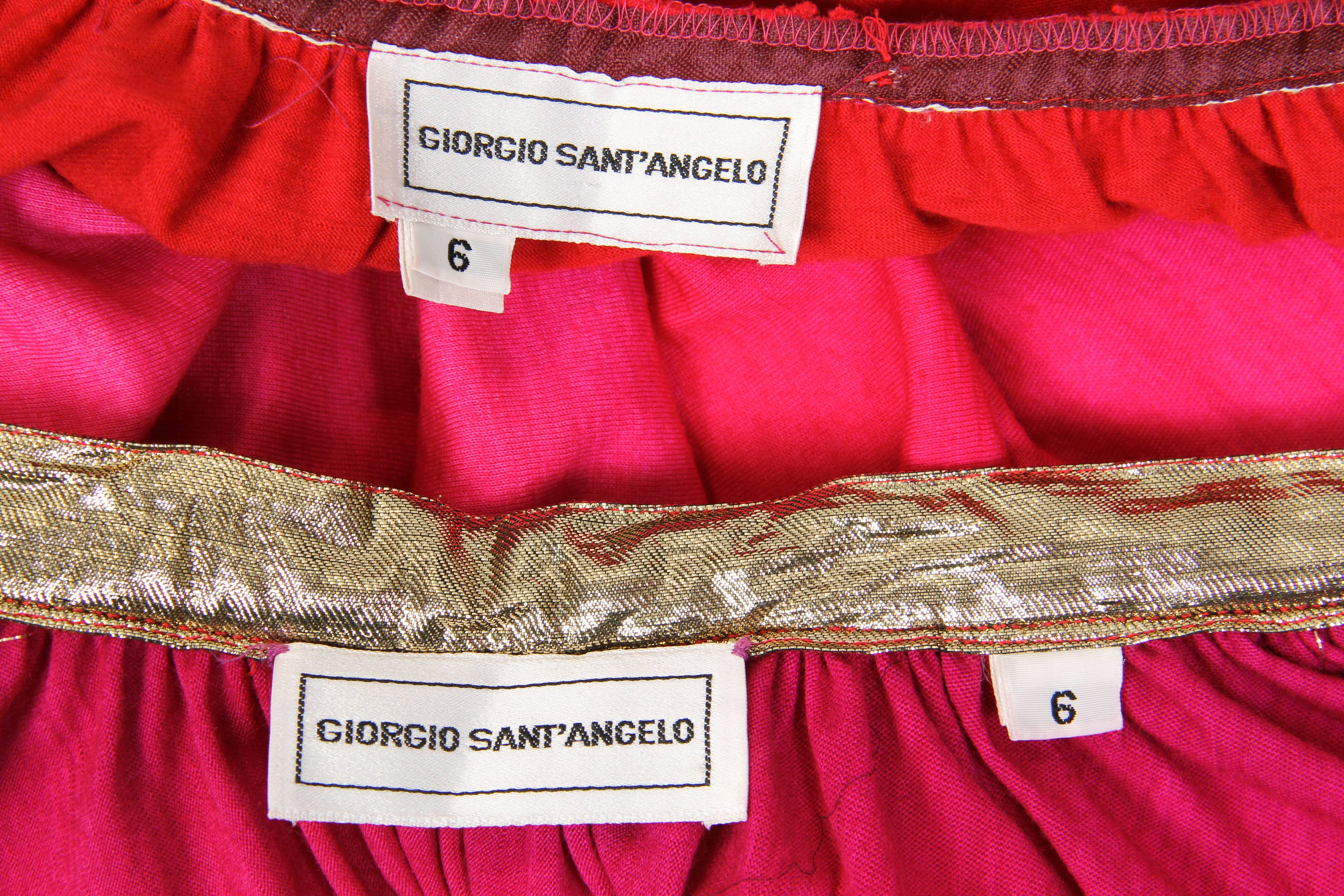 GIORGIO SANT'angelo, années 1970, jupe dos nu en jersey de laine teintée rose et violet en vente 5