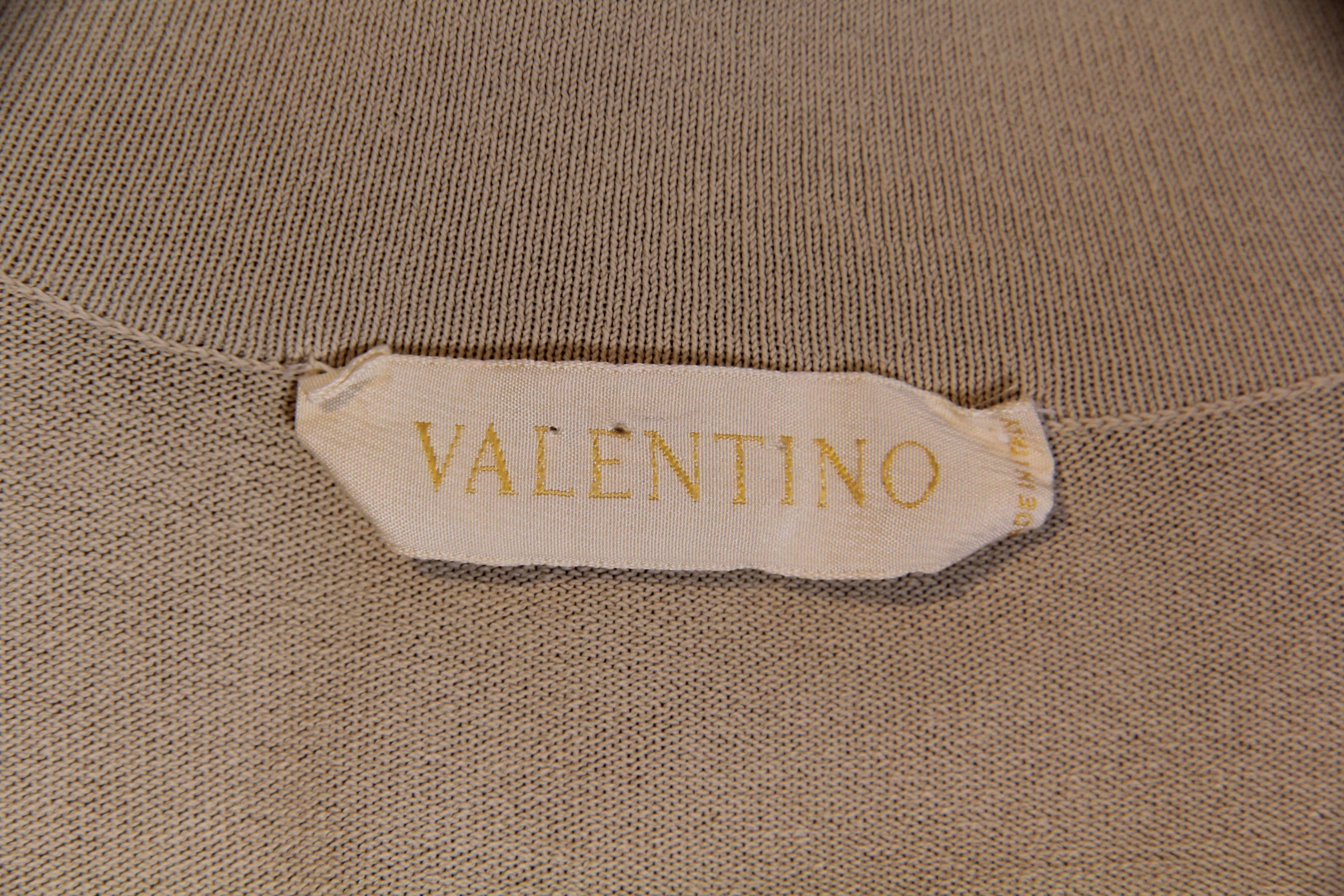 1990S VALENTINO Beige Viscose Blend Jersey Knit Top 5