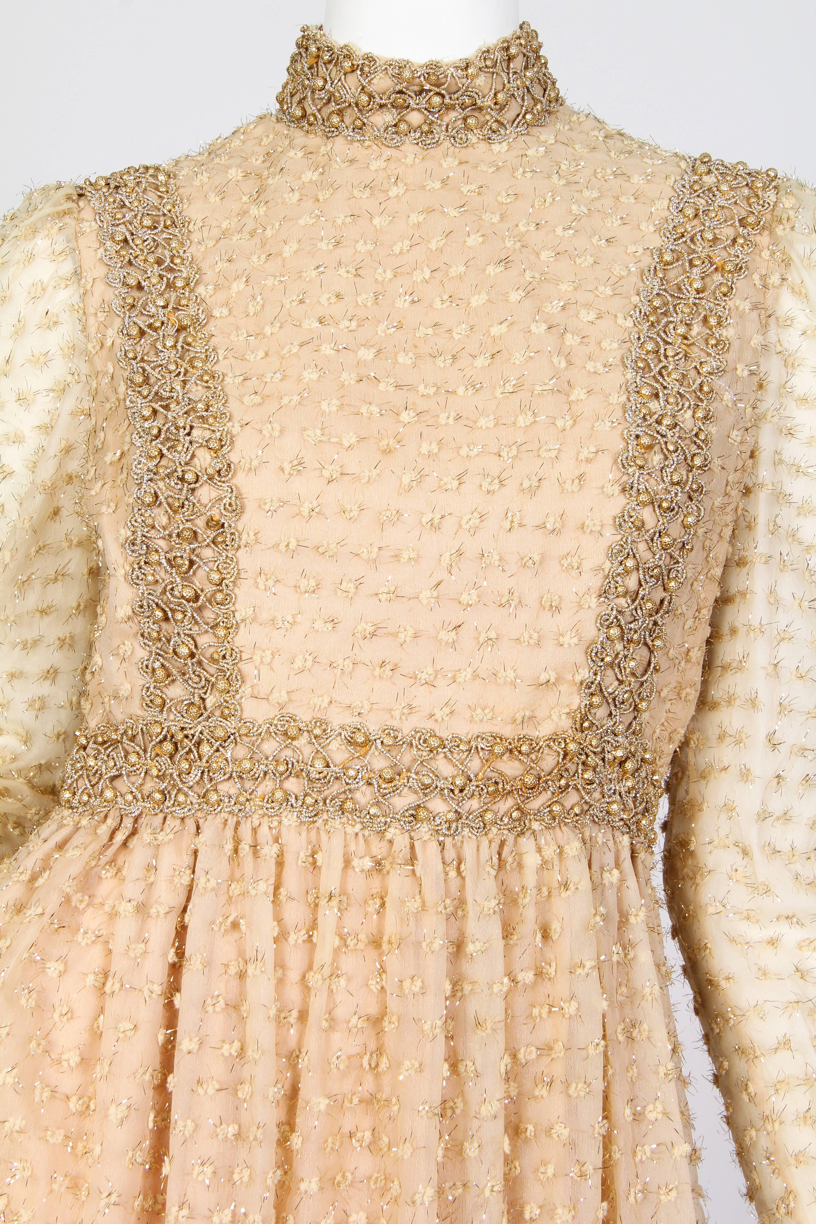 Gold 1960s Oscar de La Renta Boutique Dress 4