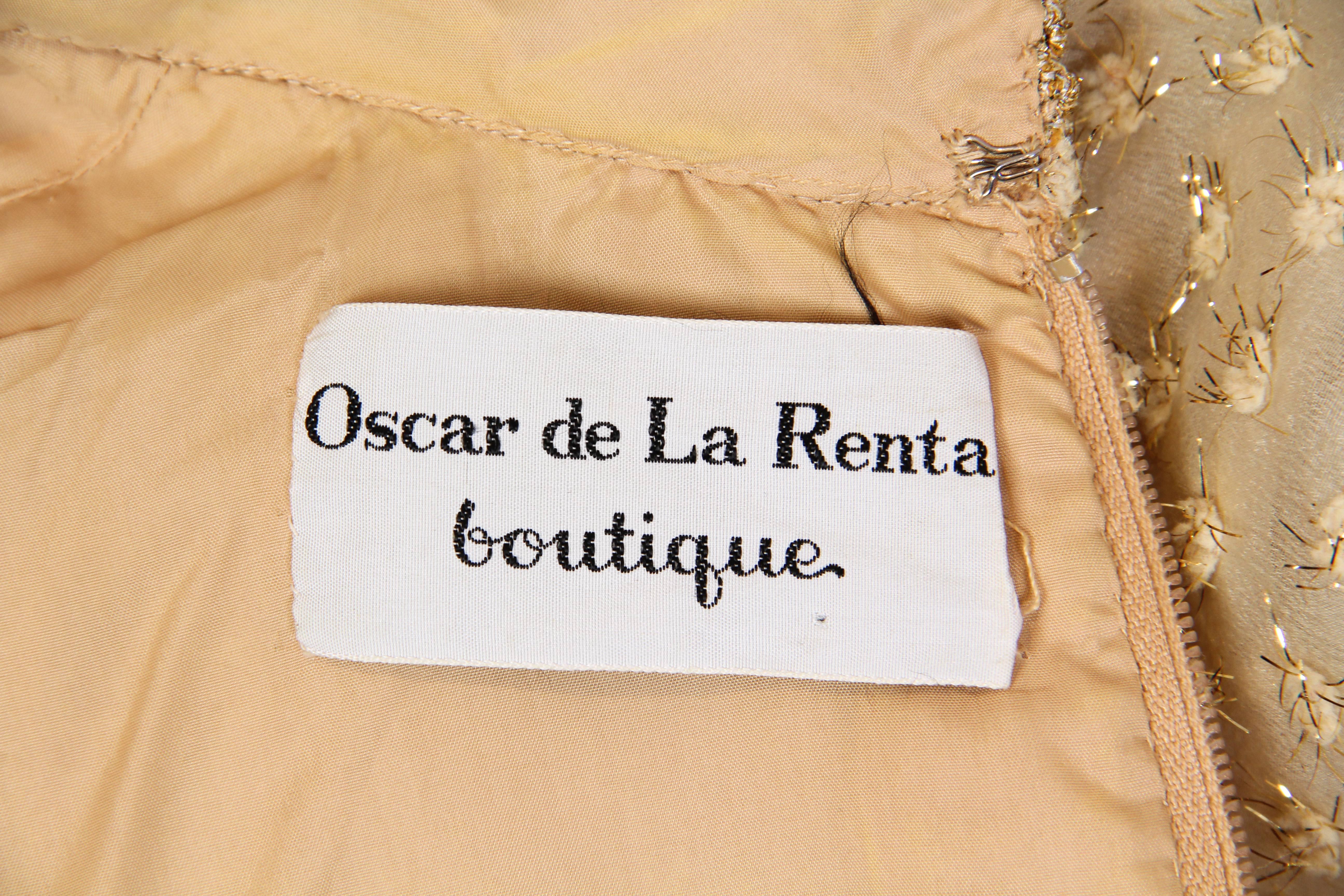 Gold 1960s Oscar de La Renta Boutique Dress 5