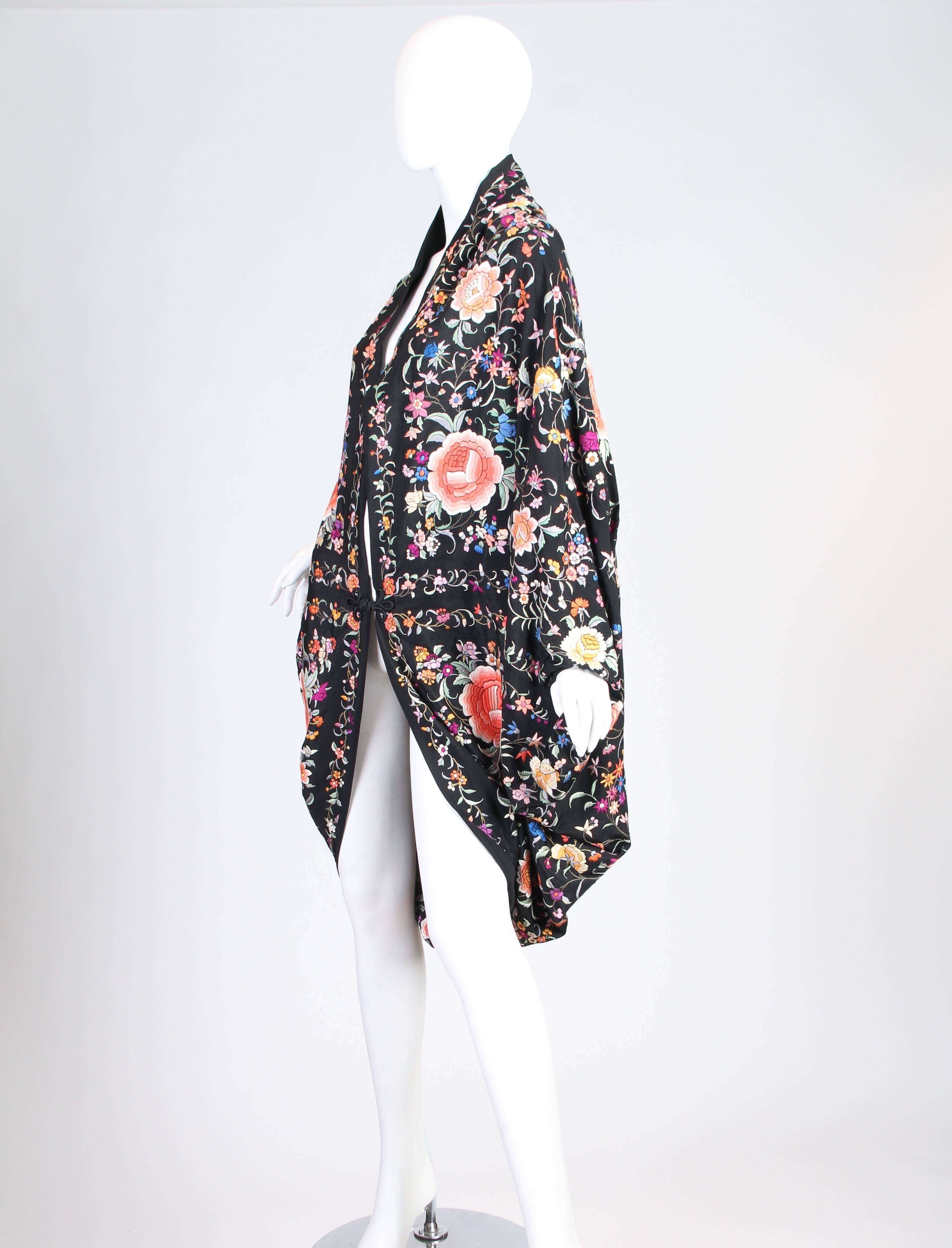 Hand Embroidered Cocoon Coat In Excellent Condition In New York, NY