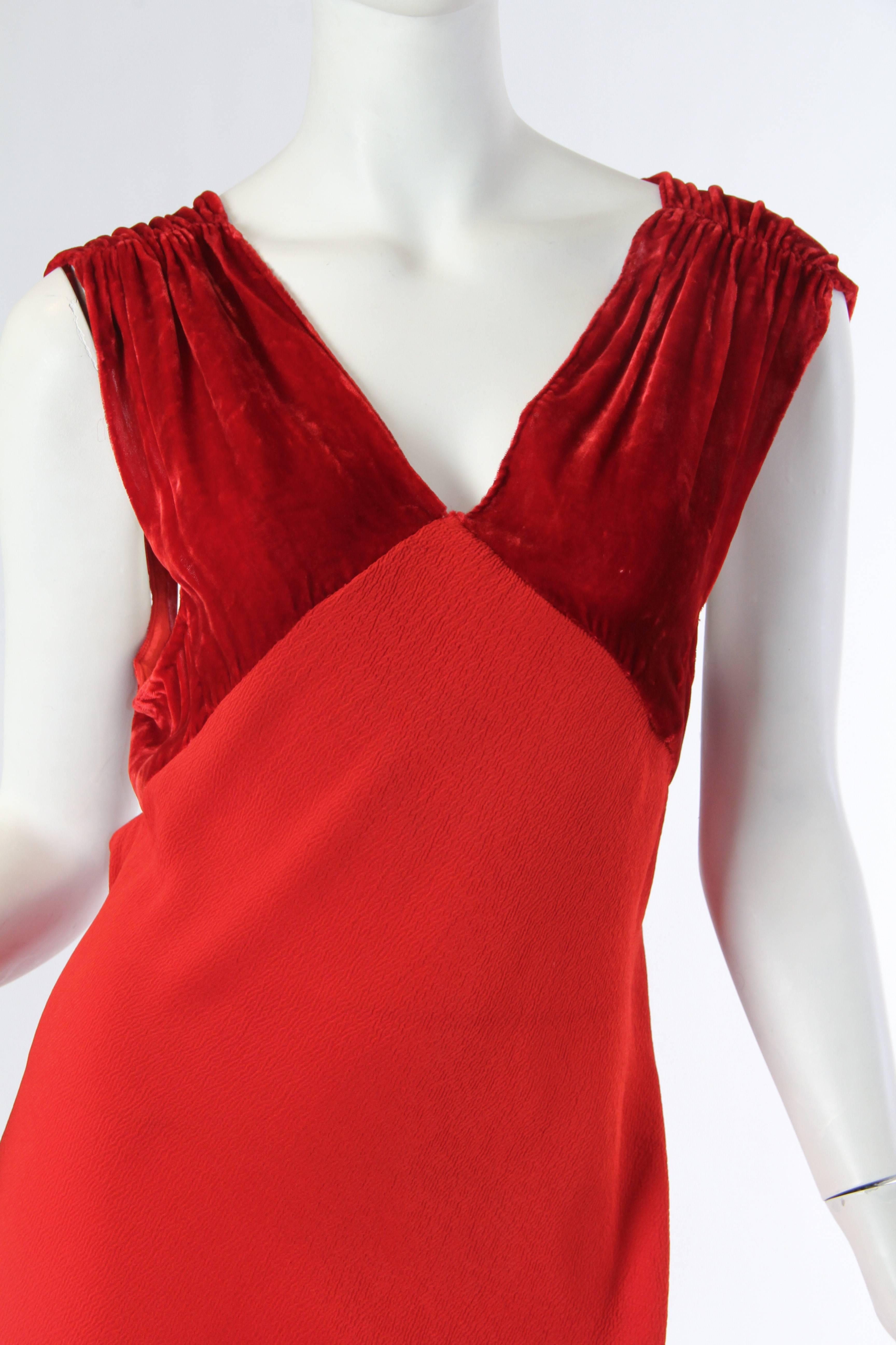 1930s Backless Red Bias Cut Gown 2