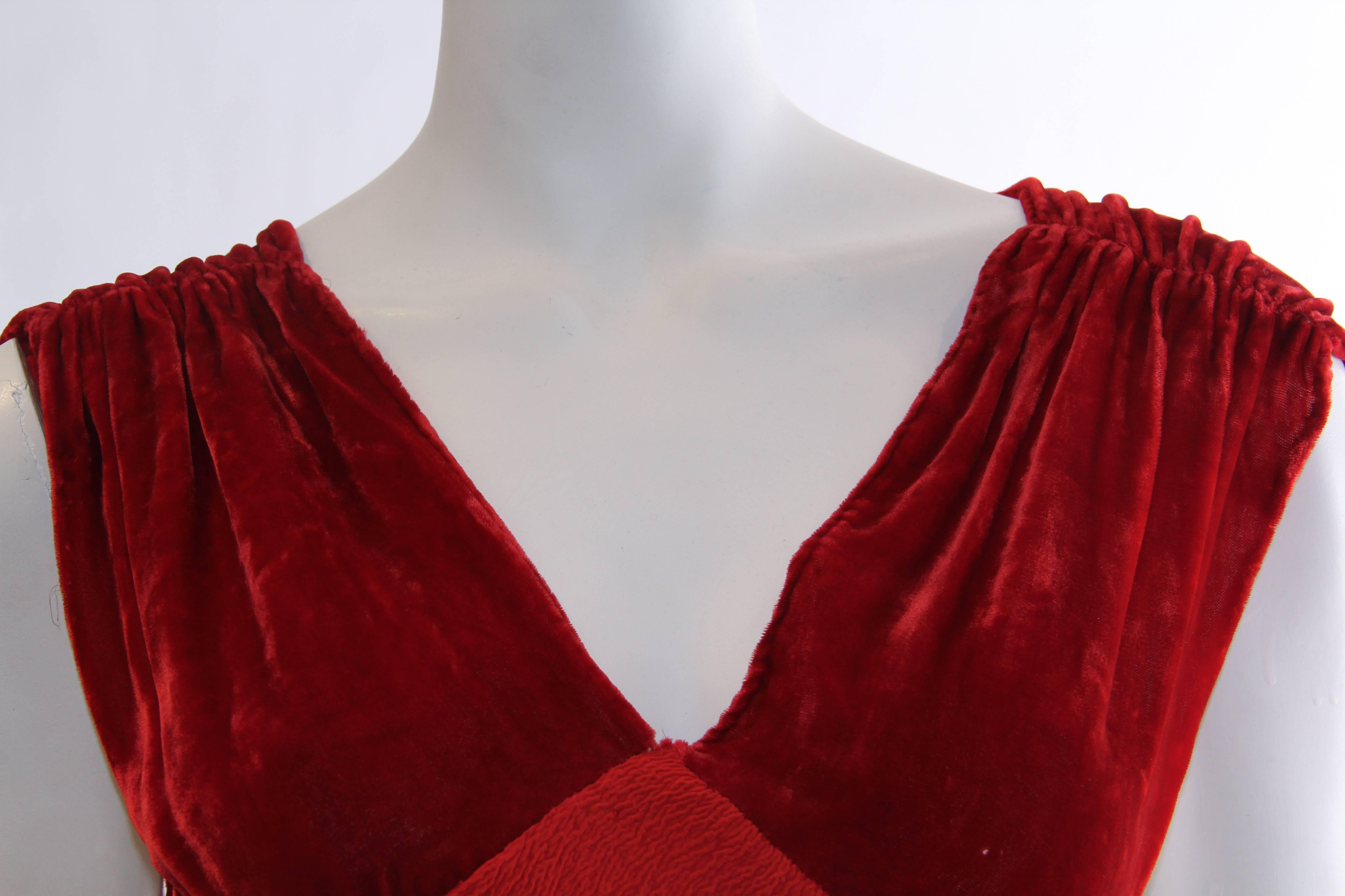 1930s Backless Red Bias Cut Gown 3