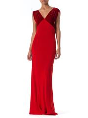 1930s Backless Red Bias Cut Gown