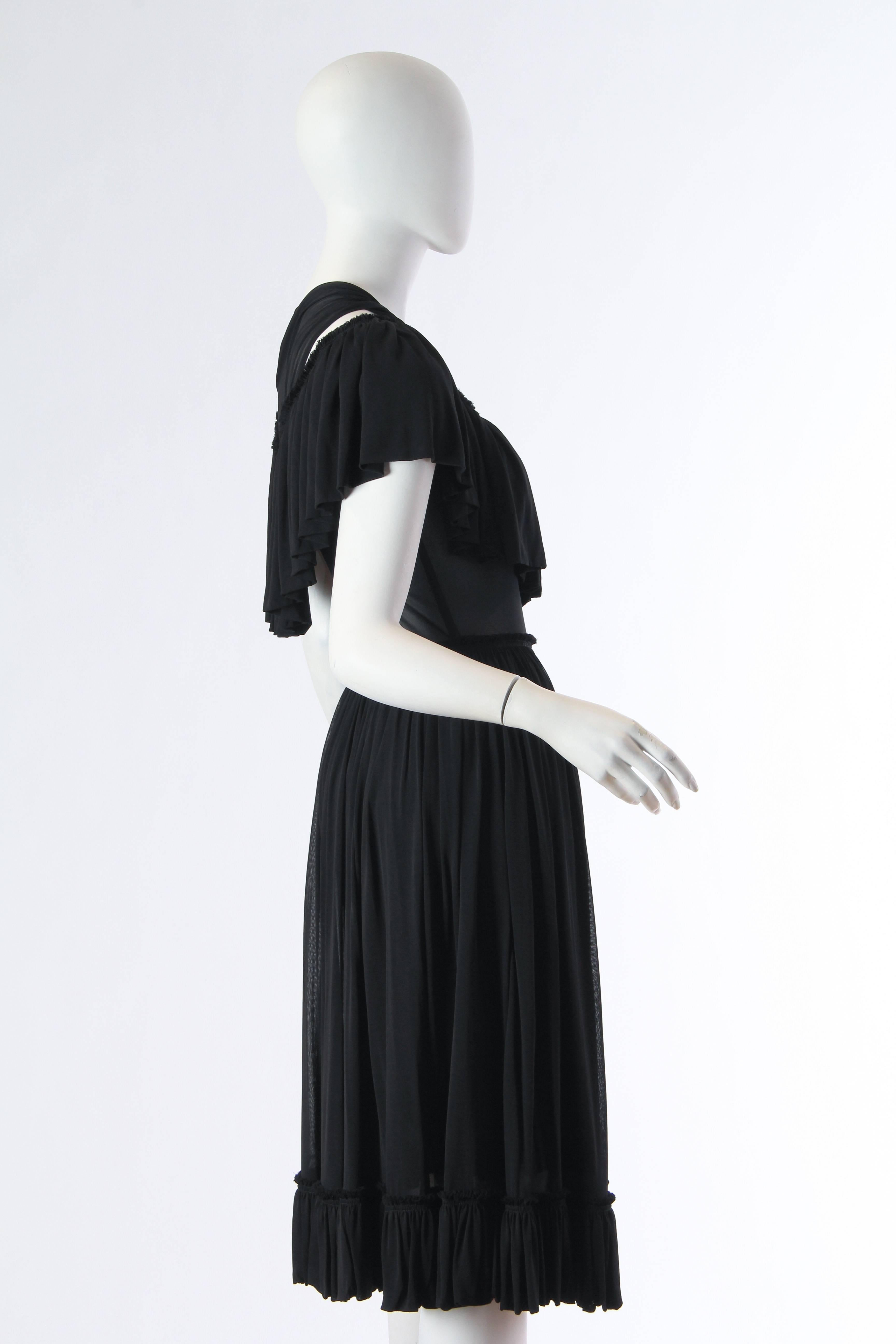 Black Isabel Toledo Draped Sheer Jersey Dress