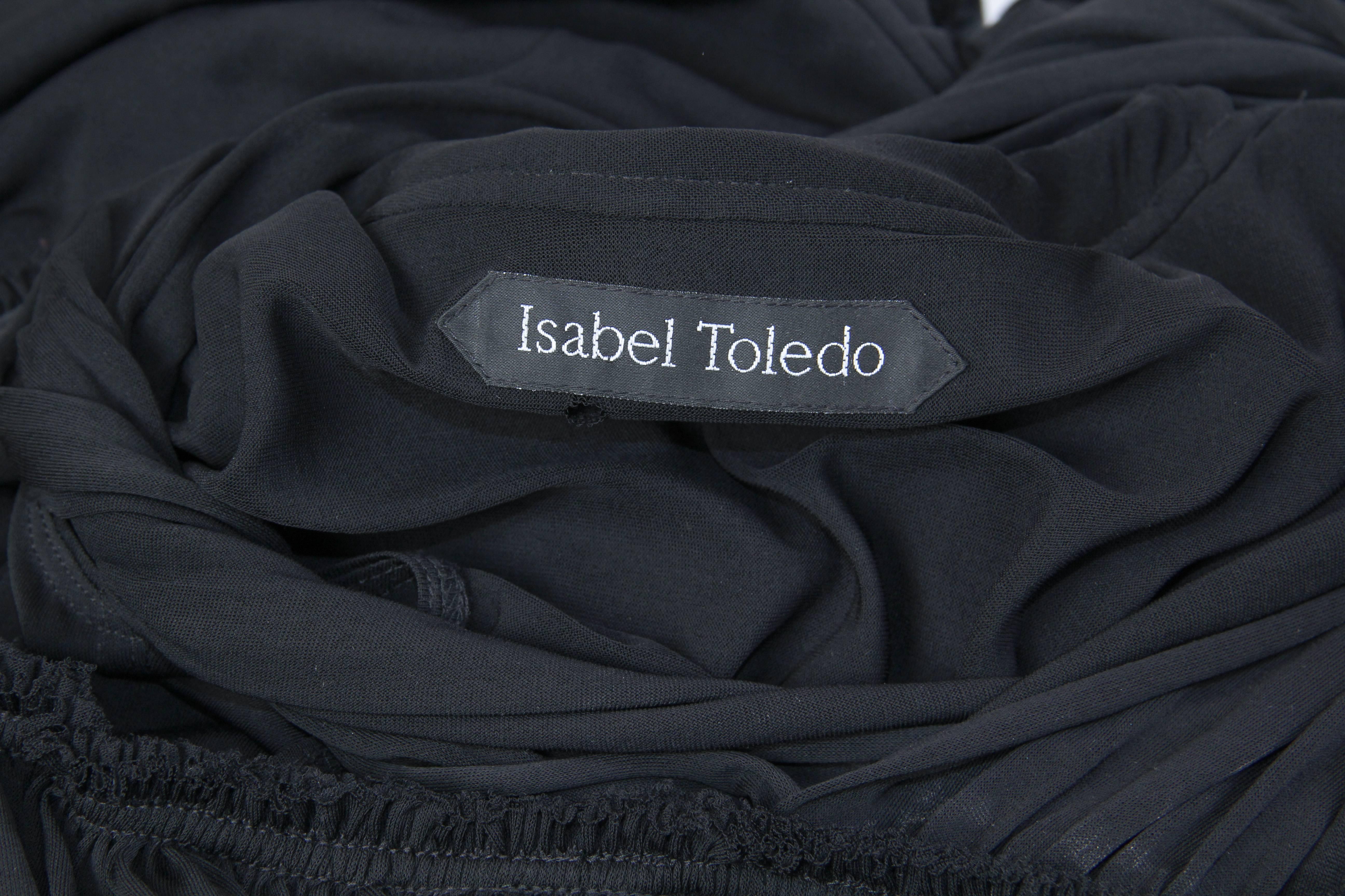 Isabel Toledo Draped Sheer Jersey Dress 3