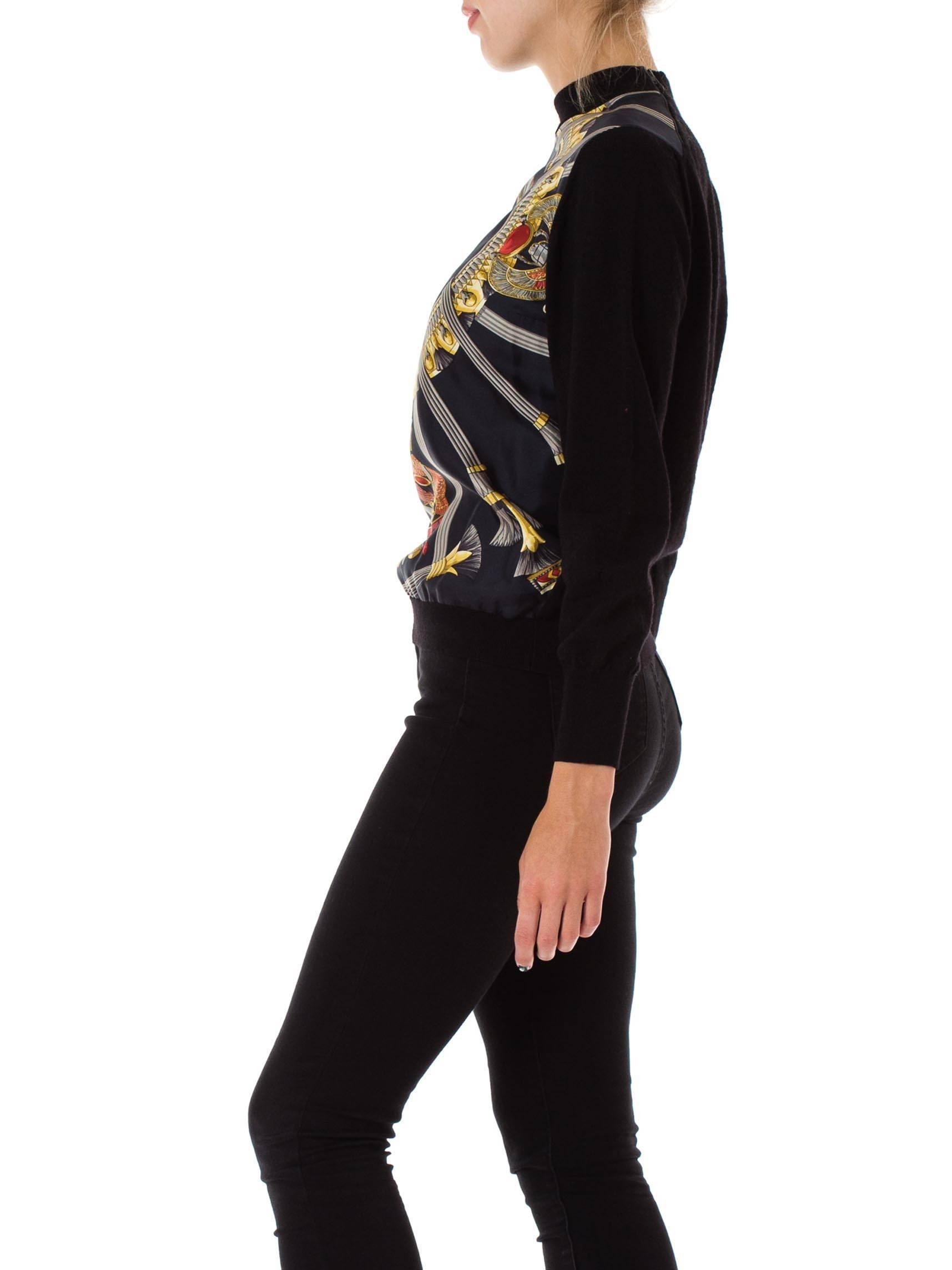 Black Hermes Egyptian Scarab Sweater