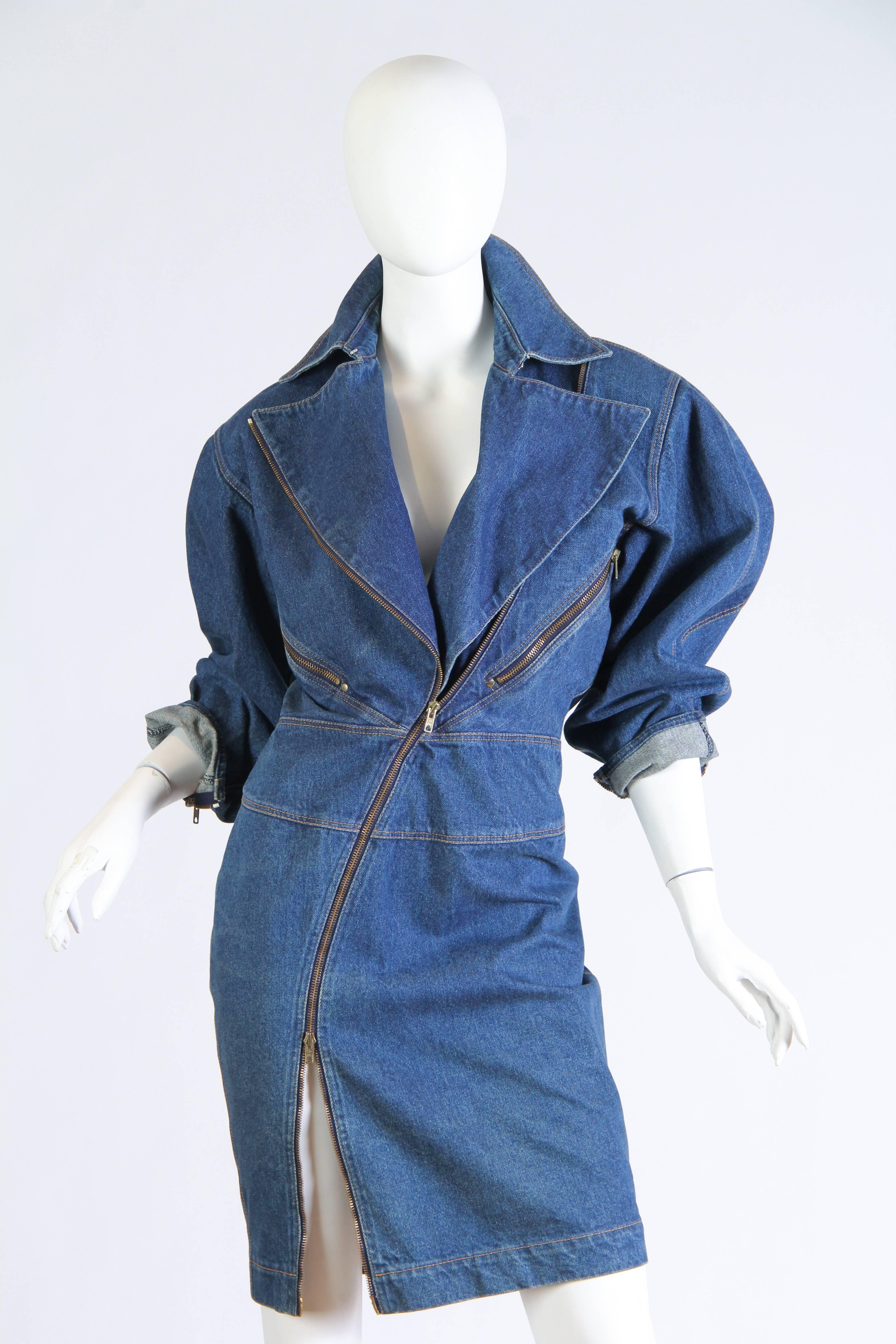 Alaia Denim Jacket Dress In Excellent Condition In New York, NY