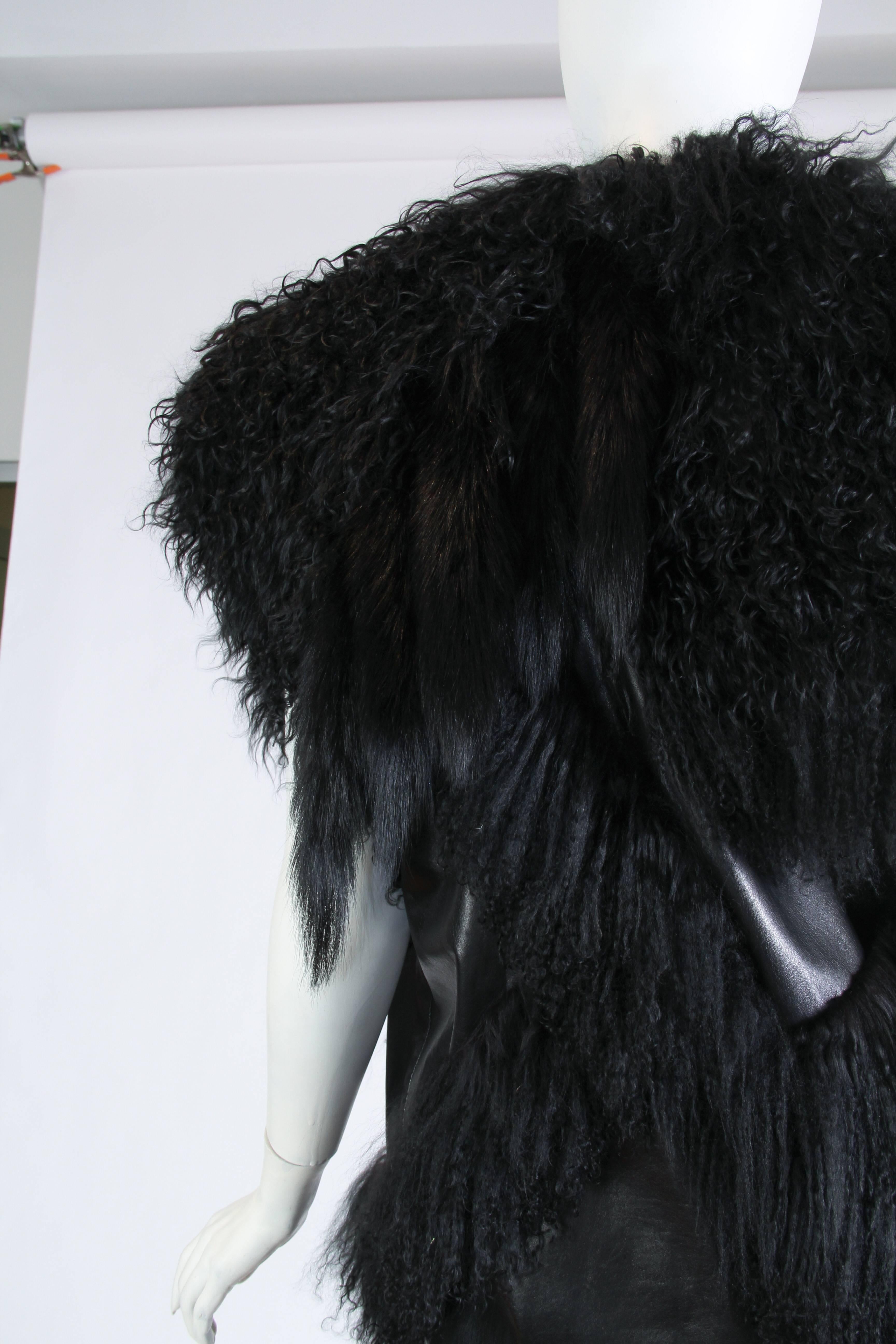 Women's Avant Garde Lamb Fur and Leather Vest