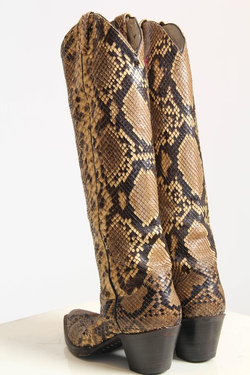 tall snakeskin booties