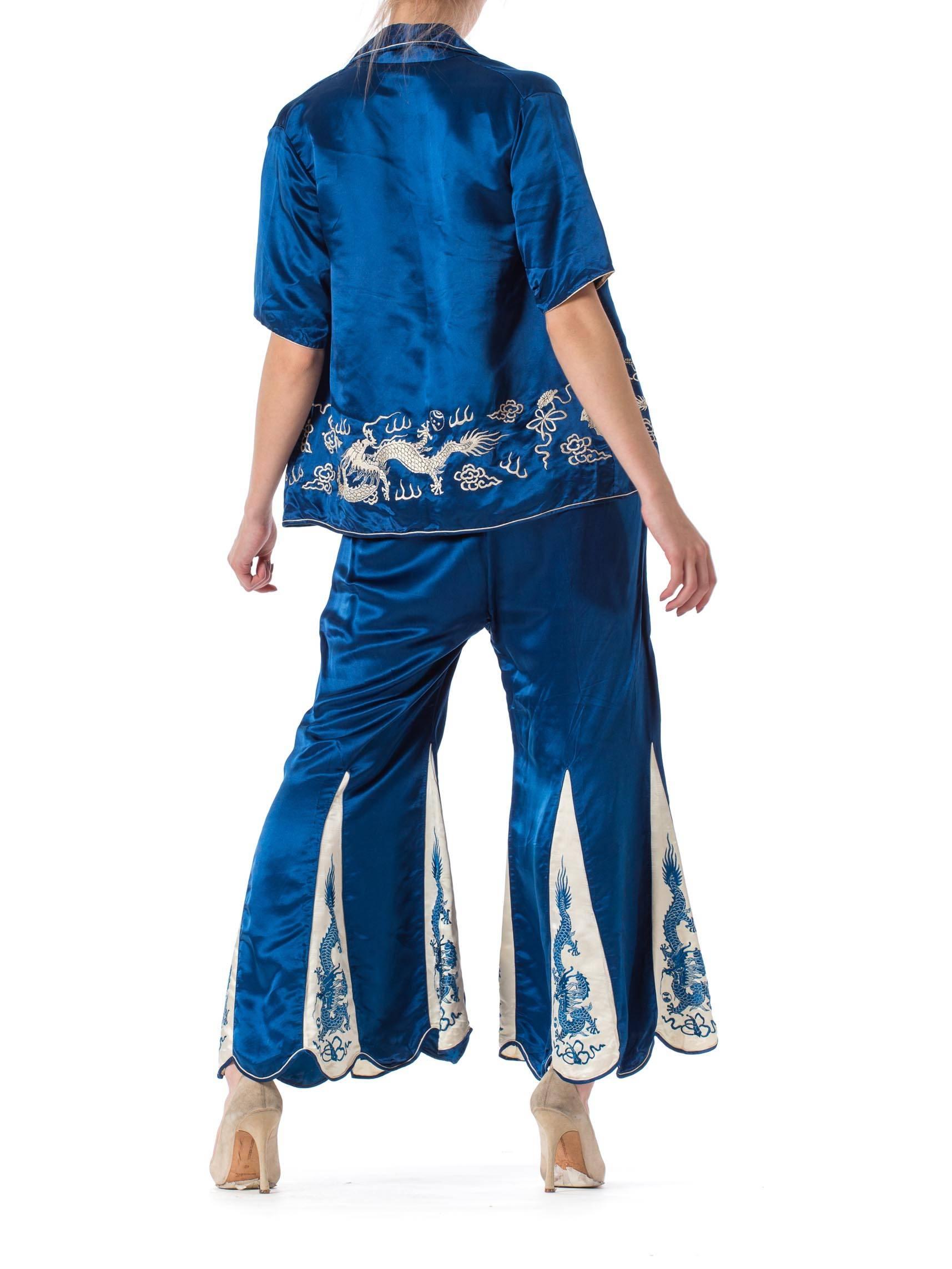 Women's Dragon Embroidered Antique Chinese Pajamas 