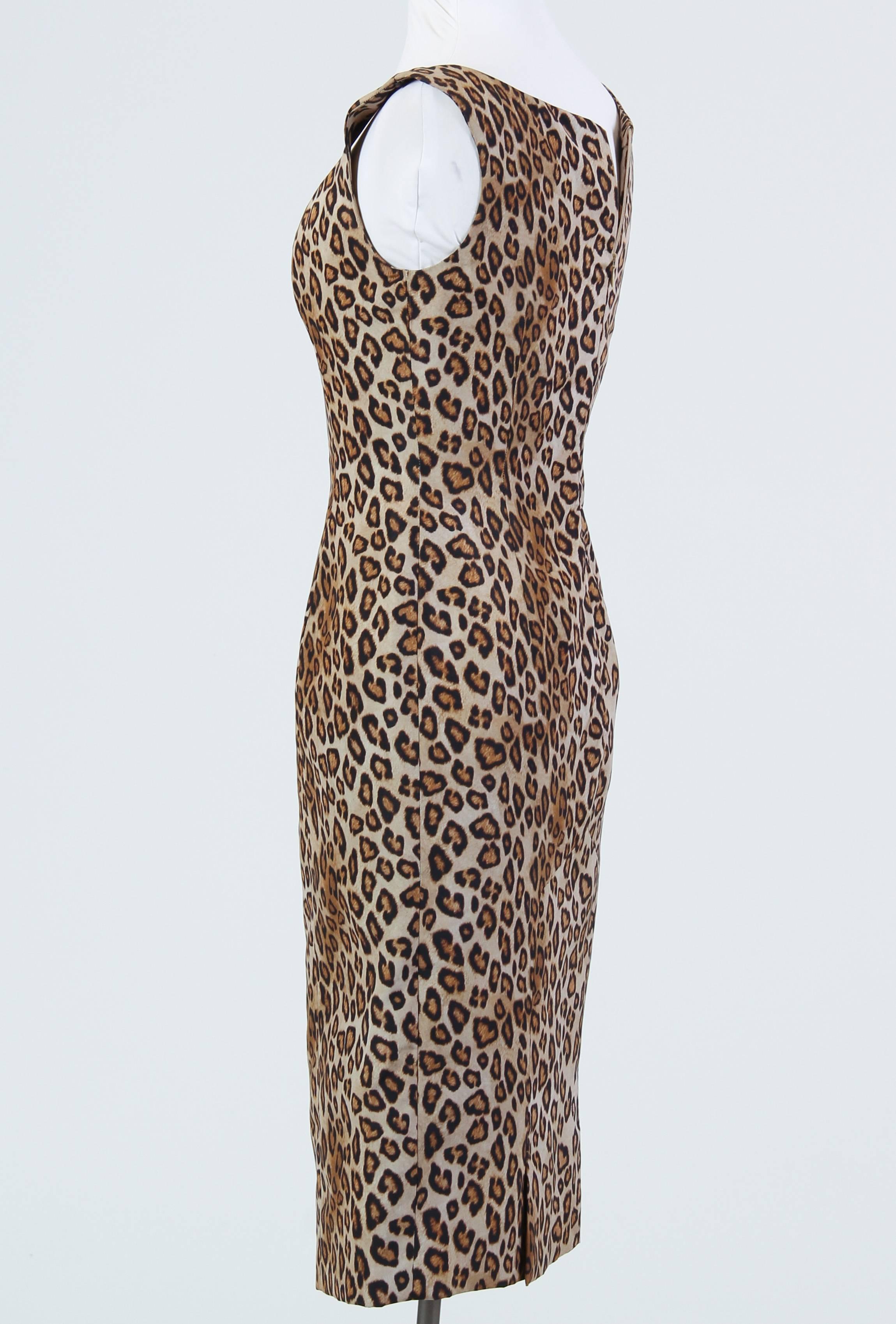 Brown Alexander McQueen Leopard Silk Dress