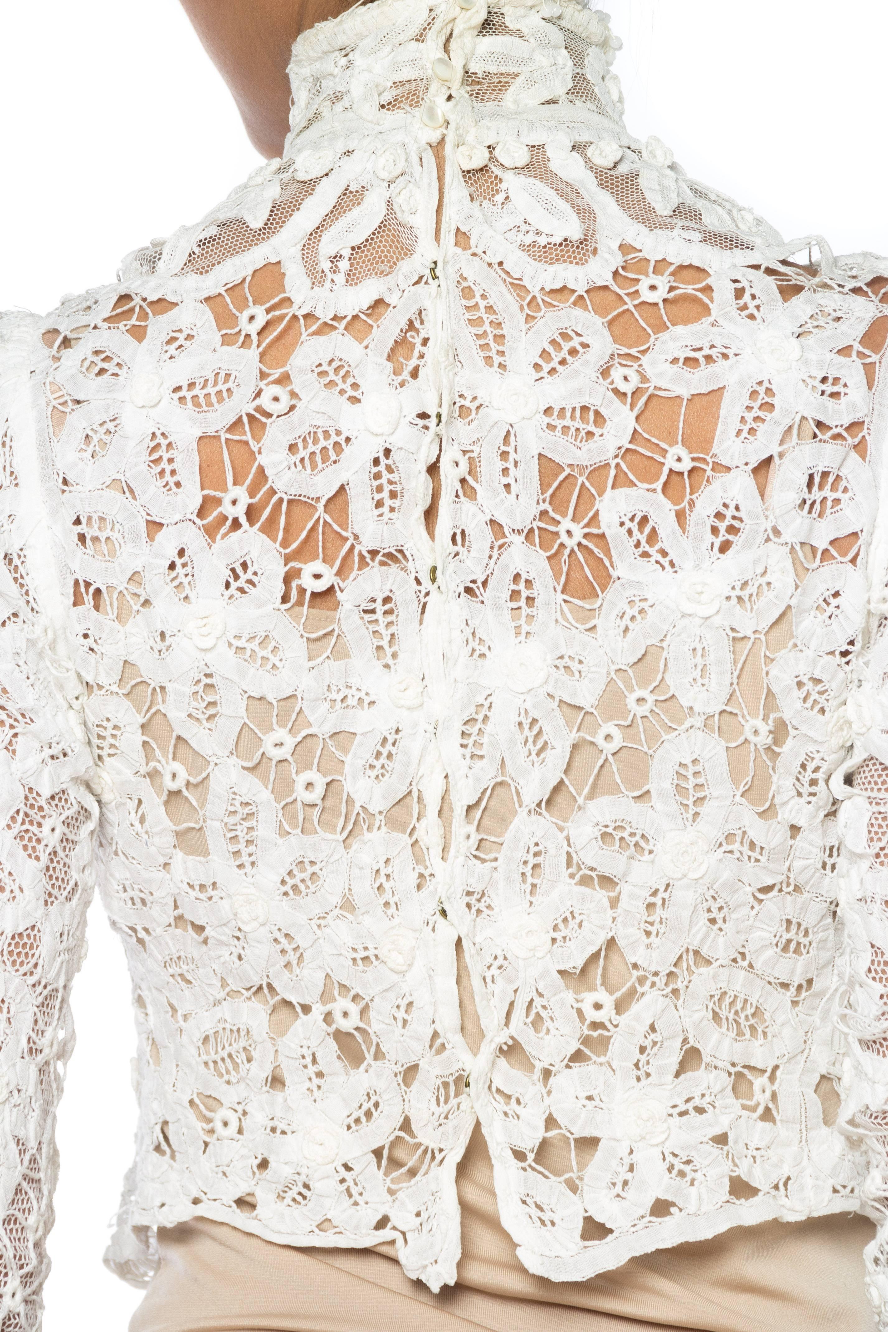 1890s Victorian Handmade Lace Blouse 2