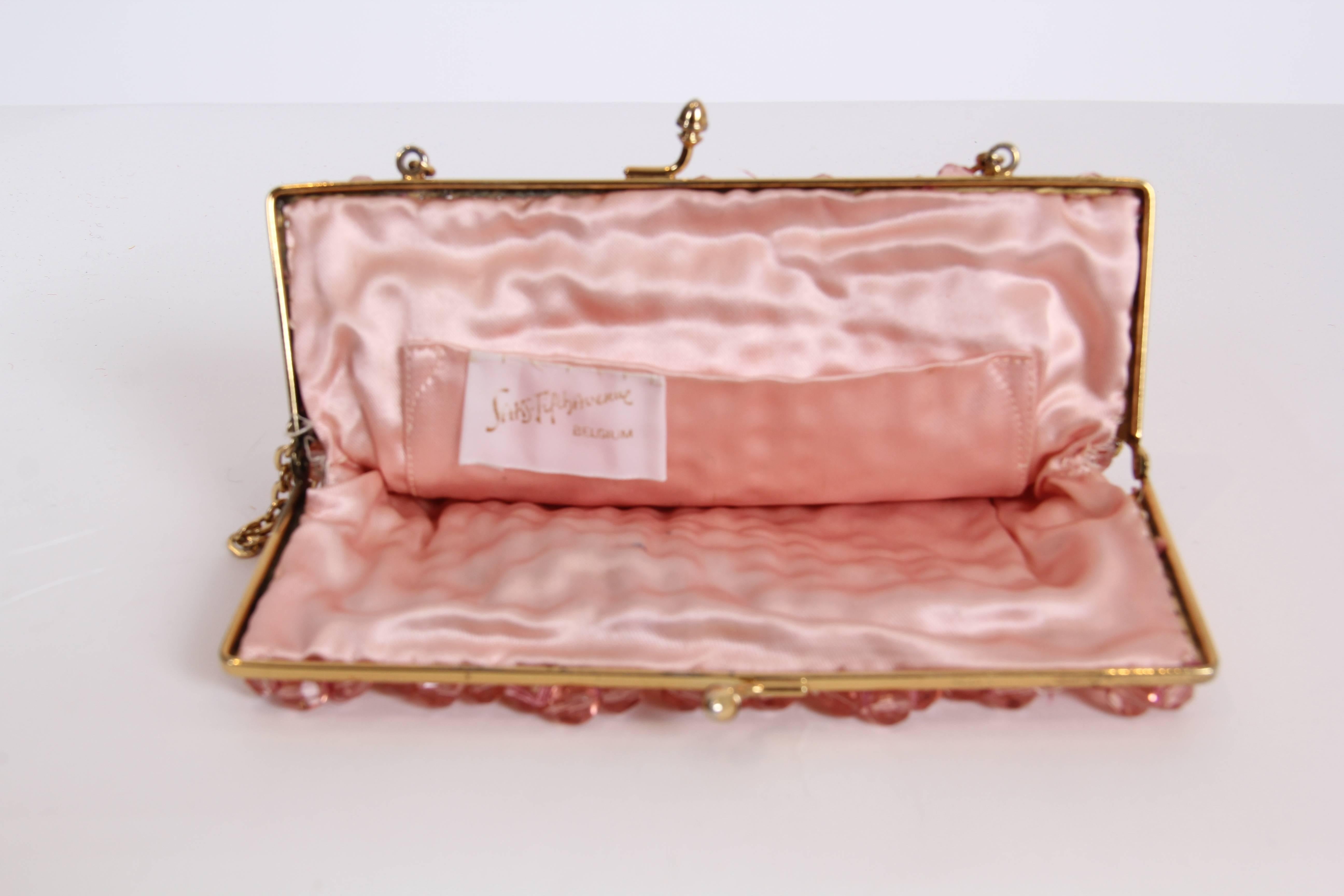 Pink 1960s Crystal Clutch from Saks 