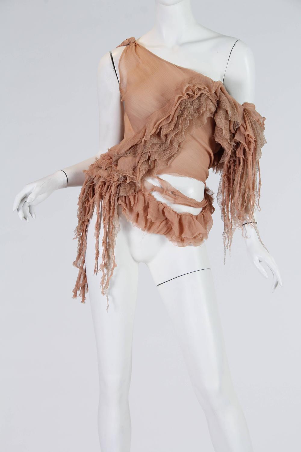 Alexander McQueen S/S 2003 Oyster Dress Blouse For Sale at 1stdibs