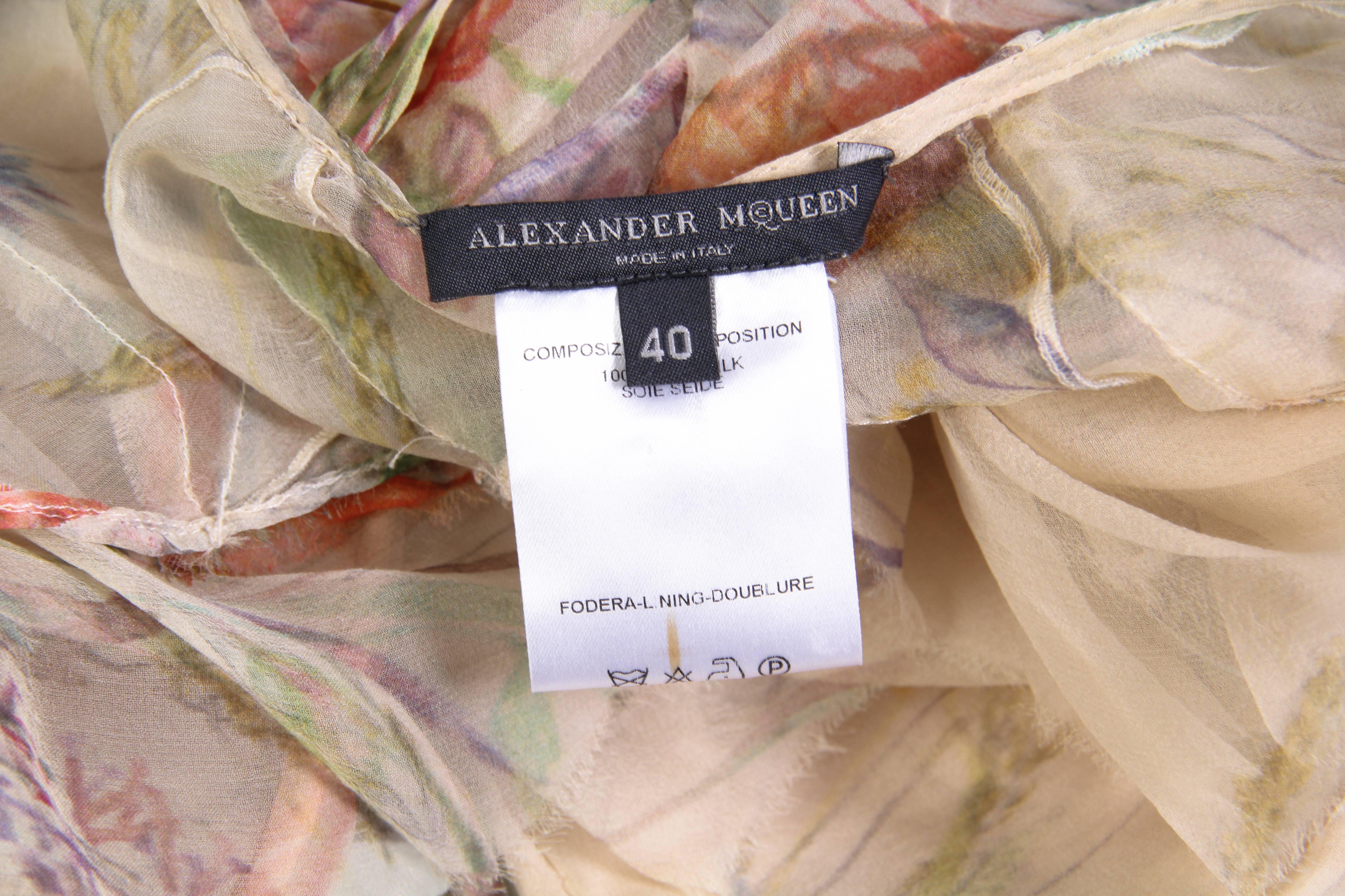 2003 ALEXANDER MCQUEEN Silk Chiffon 