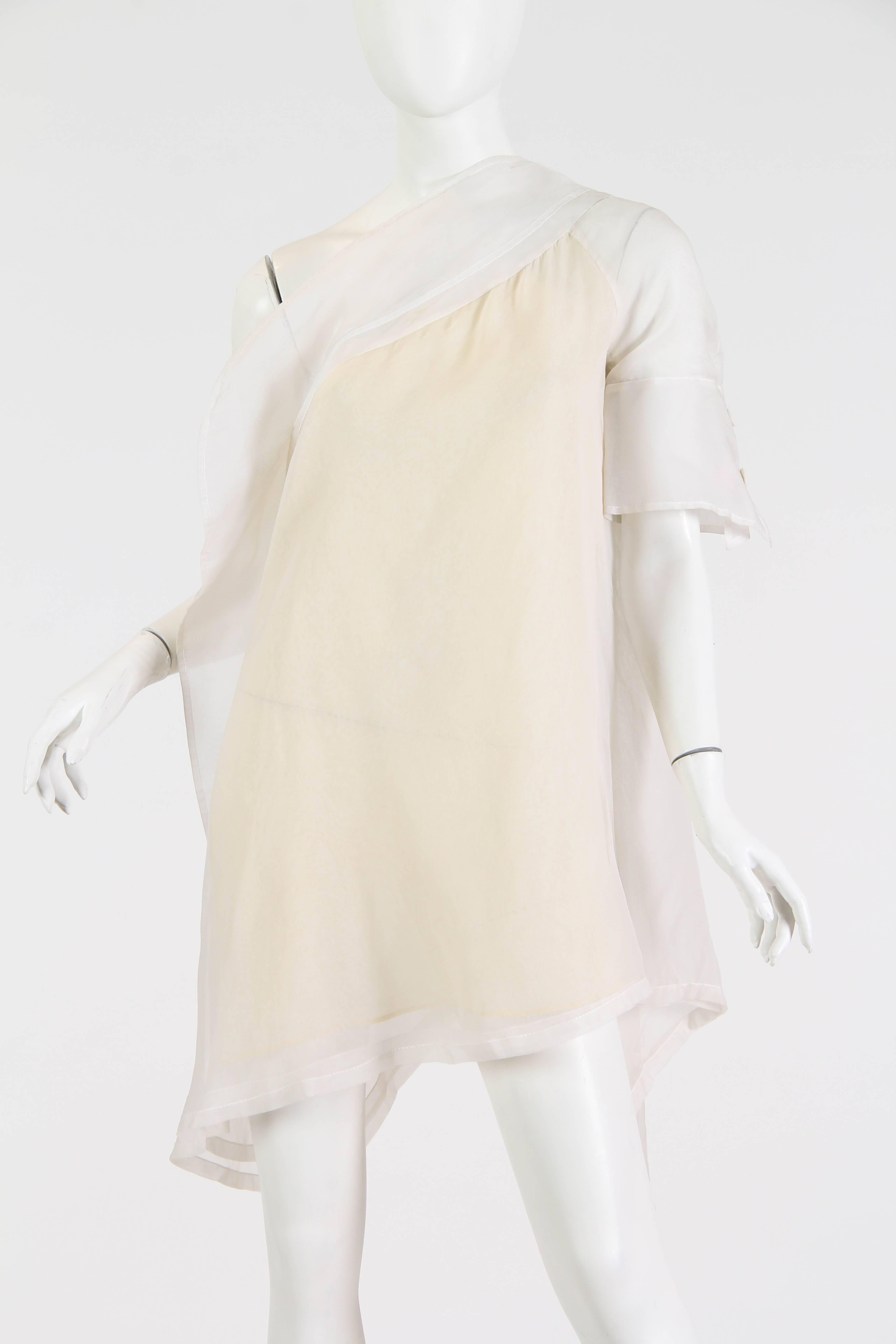 Gianfranco Ferre Asymmetrical Organza Tunic Dress New With Tags.