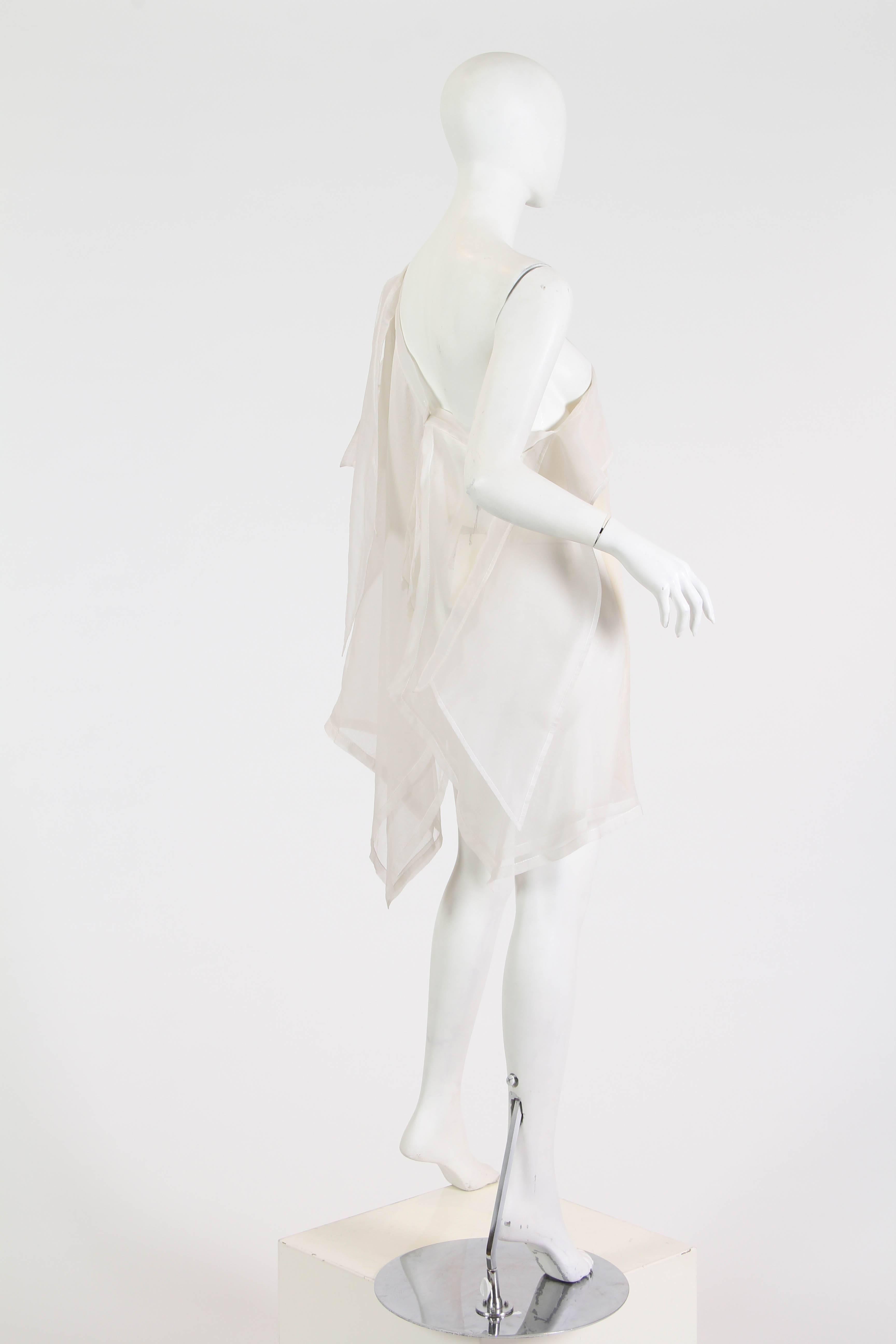 Gianfranco Ferre Asymmetrical Organza Tunic Dress In New Condition In New York, NY