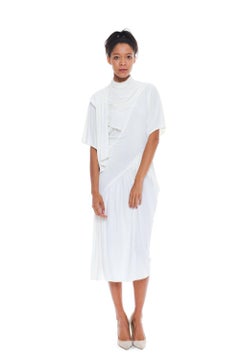 Halston White Jersey Dress